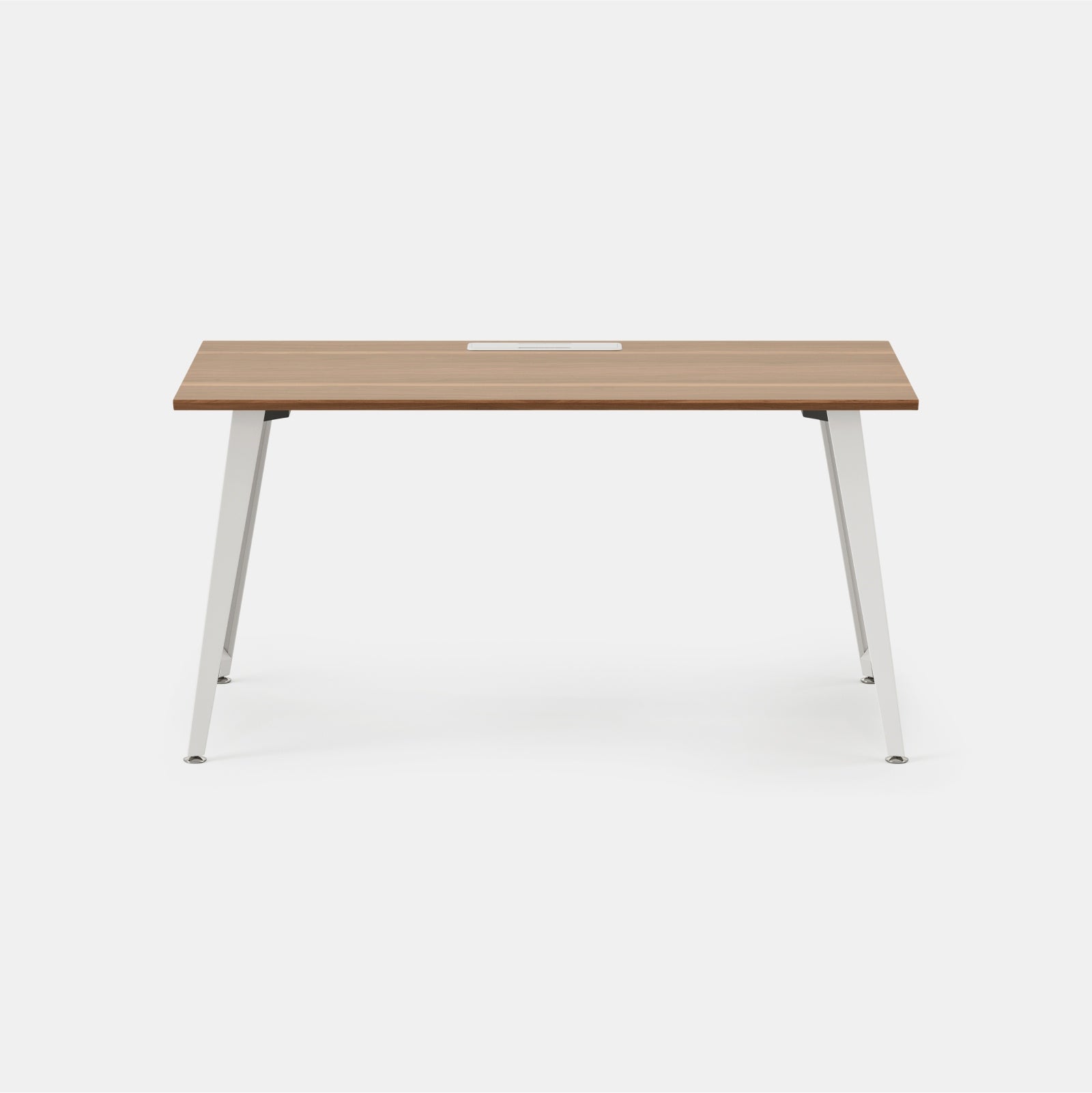 Top Color:Walnut; Leg Color:Powder White; Desk Size:60 inches x 30 inches;