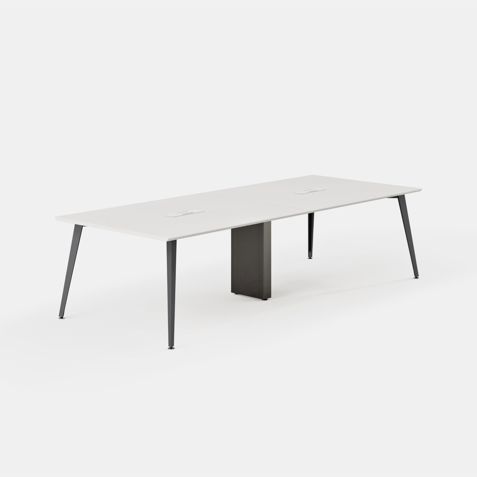 Desk Size:142 inches x 48 inches; Top Color:White; Leg Color:Charcoal