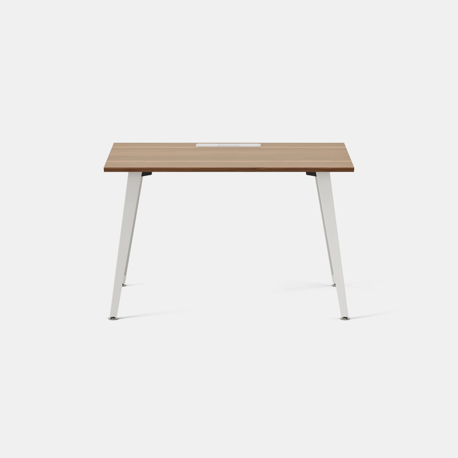 Top Color:Walnut; Leg Color:Powder White; Desk Size:48 inches x 24 inches;