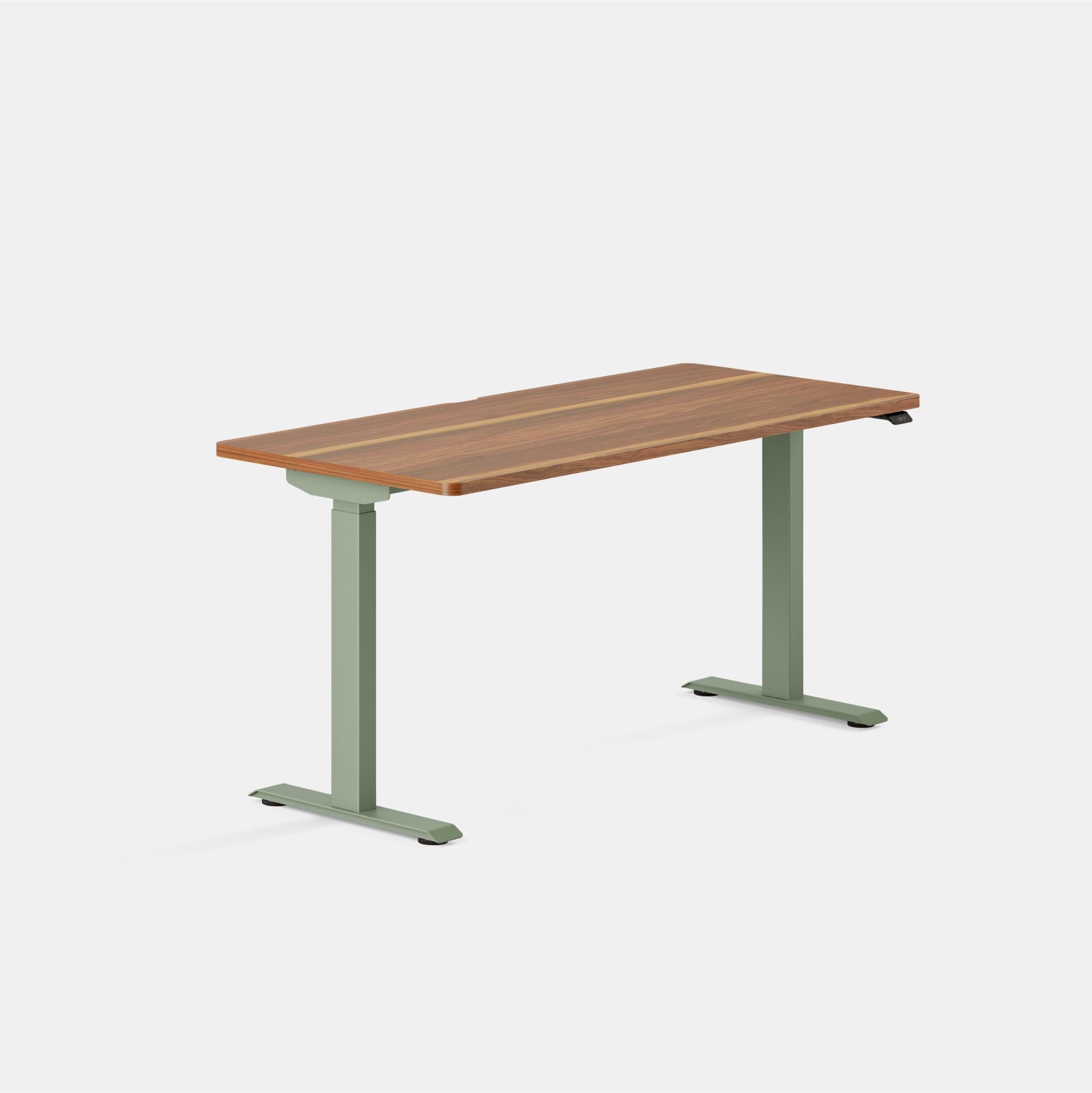 Top Color:Walnut; Leg Color:Sage; Desk Size:58 inches x 27 inches;