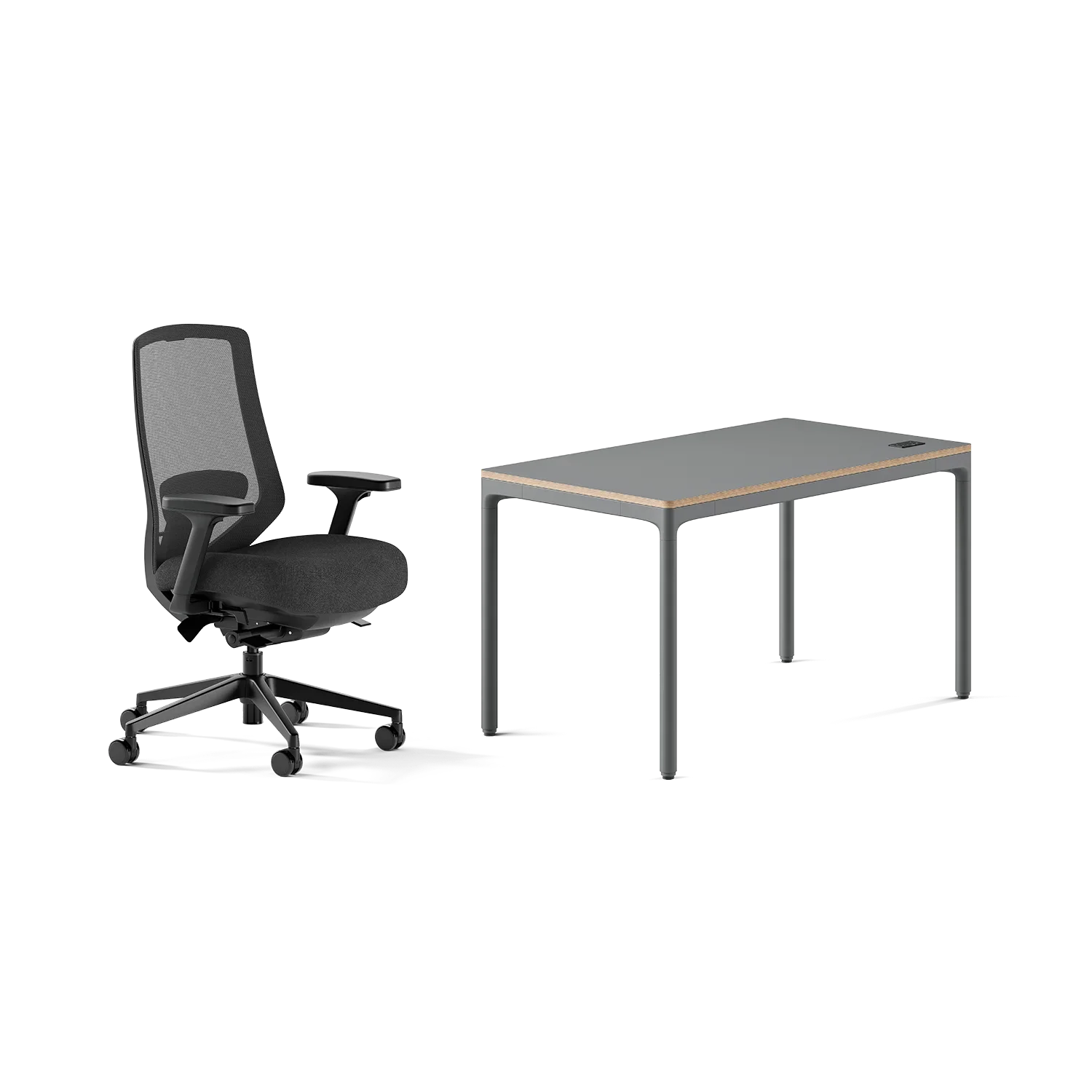 Chair Color:Black; Desk Color:Carbon/Carbon;