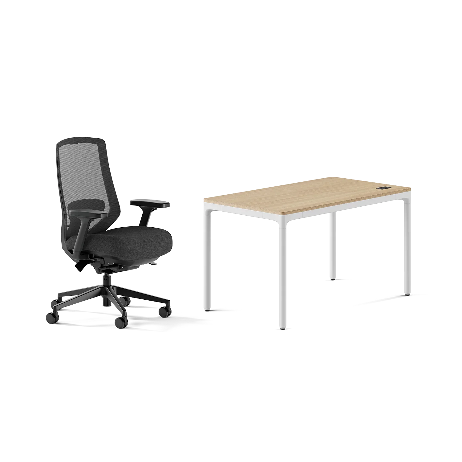 Chair Color:Black; Desk Color:Woodgrain/White;