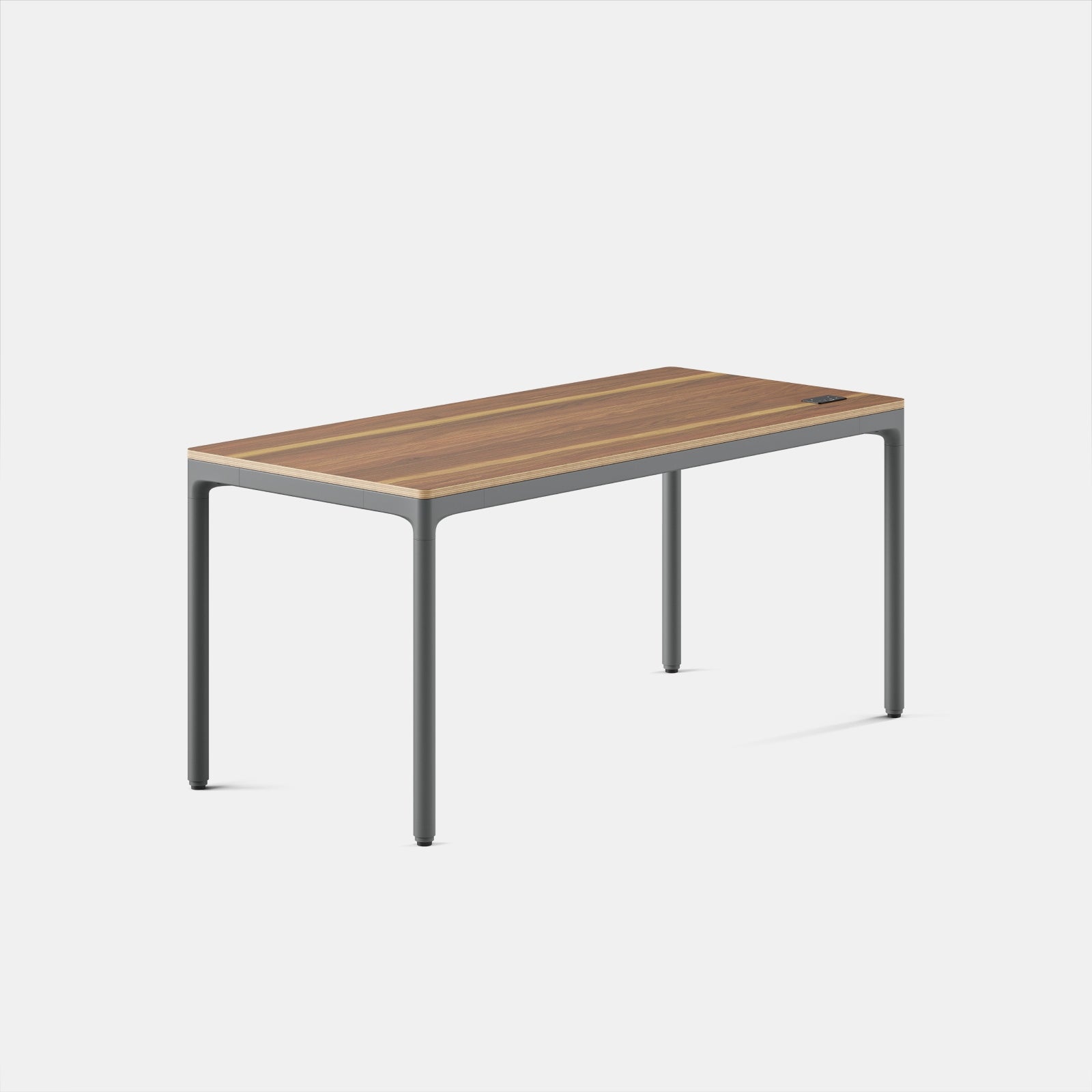 Top Color:Walnut; Leg Color:Carbon; Desk Size:59 inches x 27 inches;