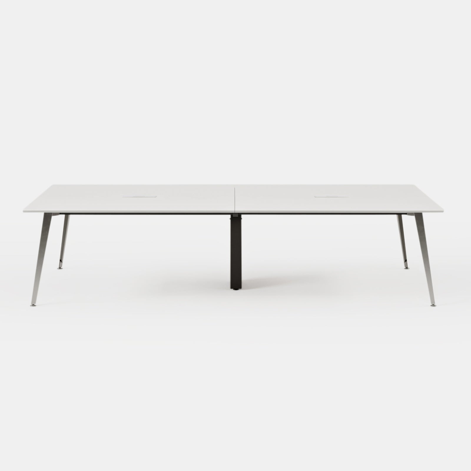 Desk Size:118 inches x 48 inches; Top Color:White; Leg Color:Mirror