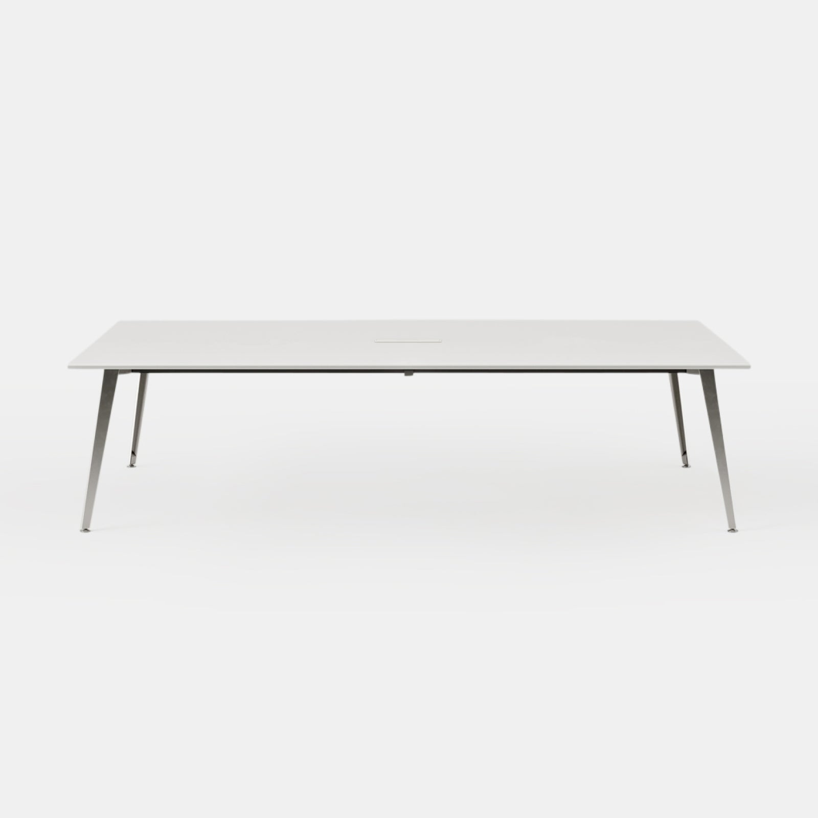 Desk Size:96 inches x 48 inches; Top Color:White; Leg Color:Mirror