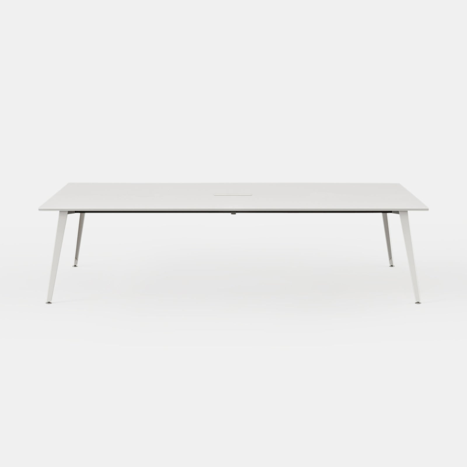 Desk Size:96 inches x 48 inches; Top Color:White; Leg Color:Powder White