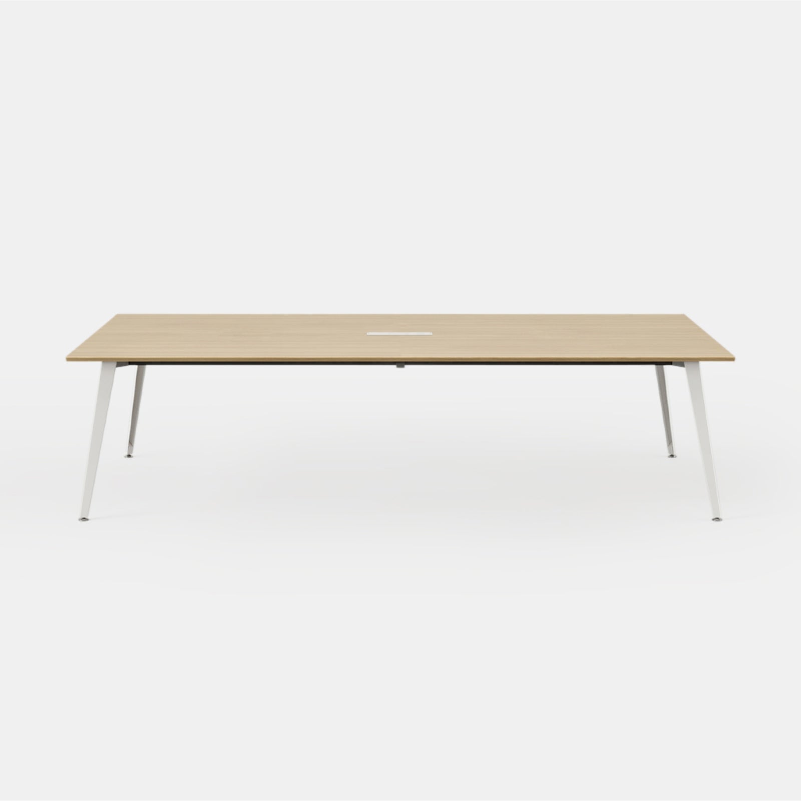 Desk Size:96 inches x 48 inches; Top Color:Woodgrain; Leg Color:Powder White