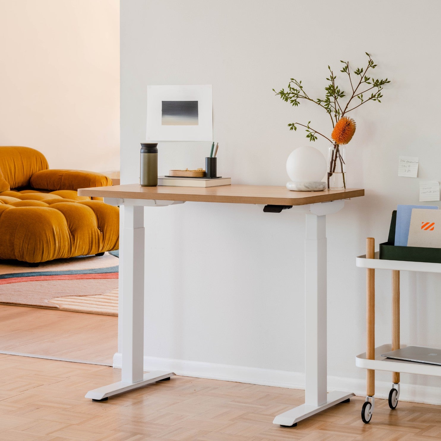 Color:Woodgrain/White; Desk Size:48 inches x 24 inches; Condition:Like New;