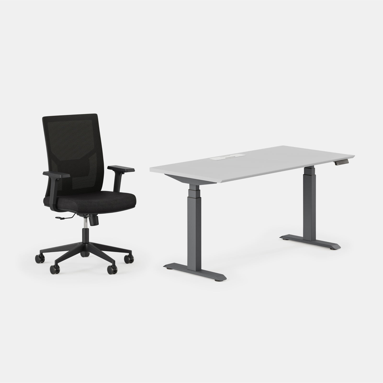 Desk Color:Fog/Charcoal