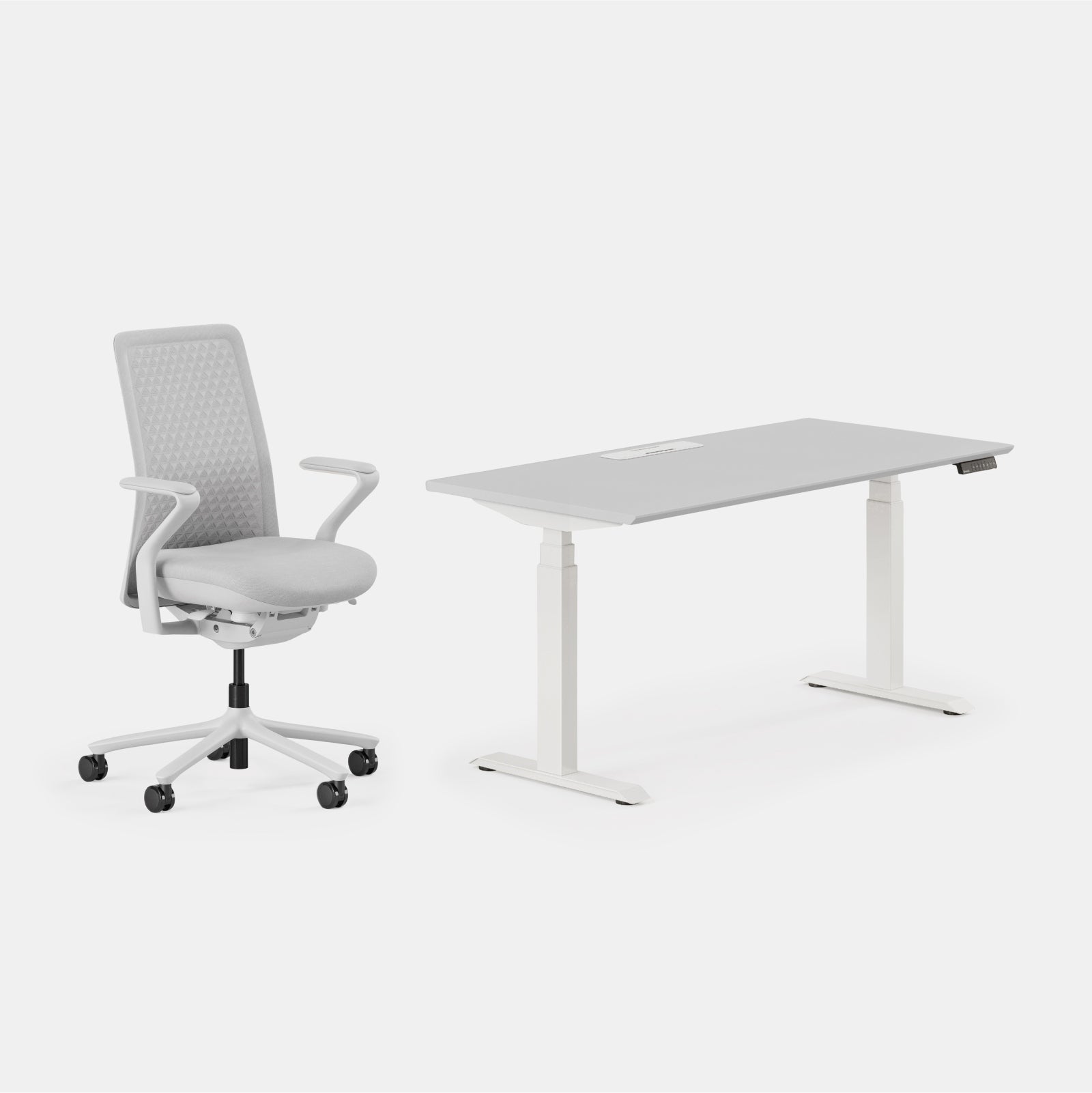 Desk Color:Fog/Powder White;Chair Color:Mist