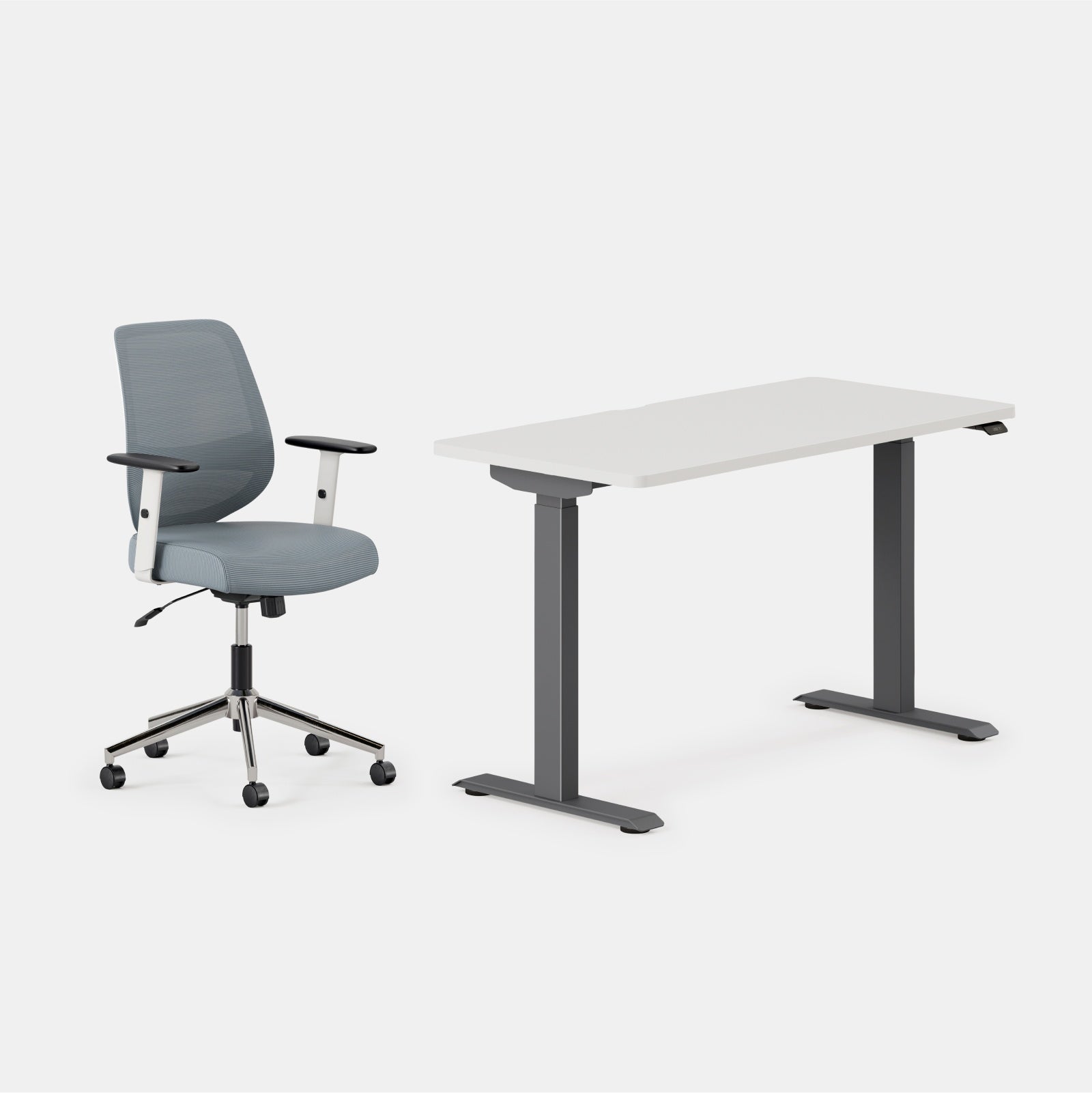 Desk Color:White/Charcoal; Chair Color:Slate;