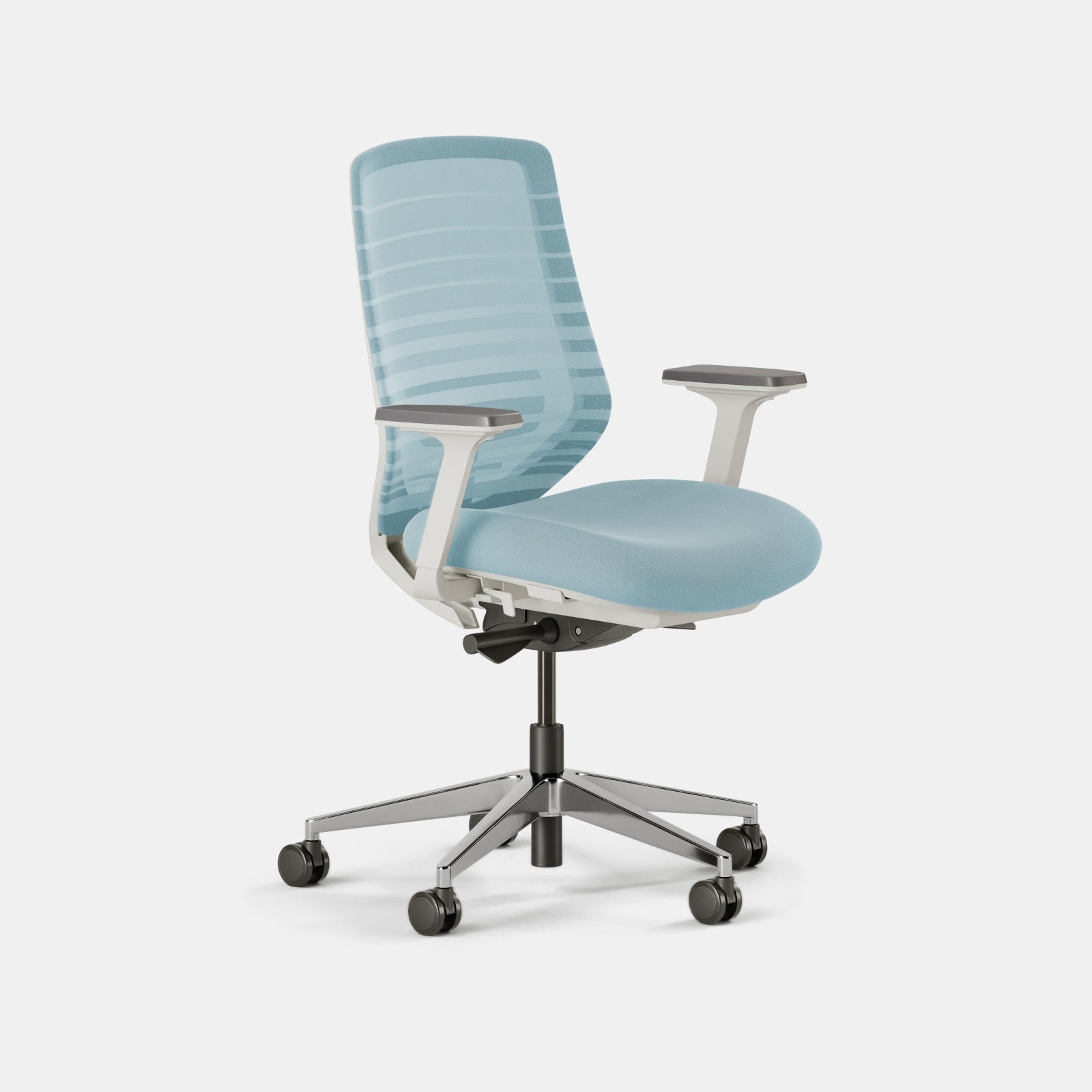 Seat Color:Light Blue; Frame Color:White; Size:Standard