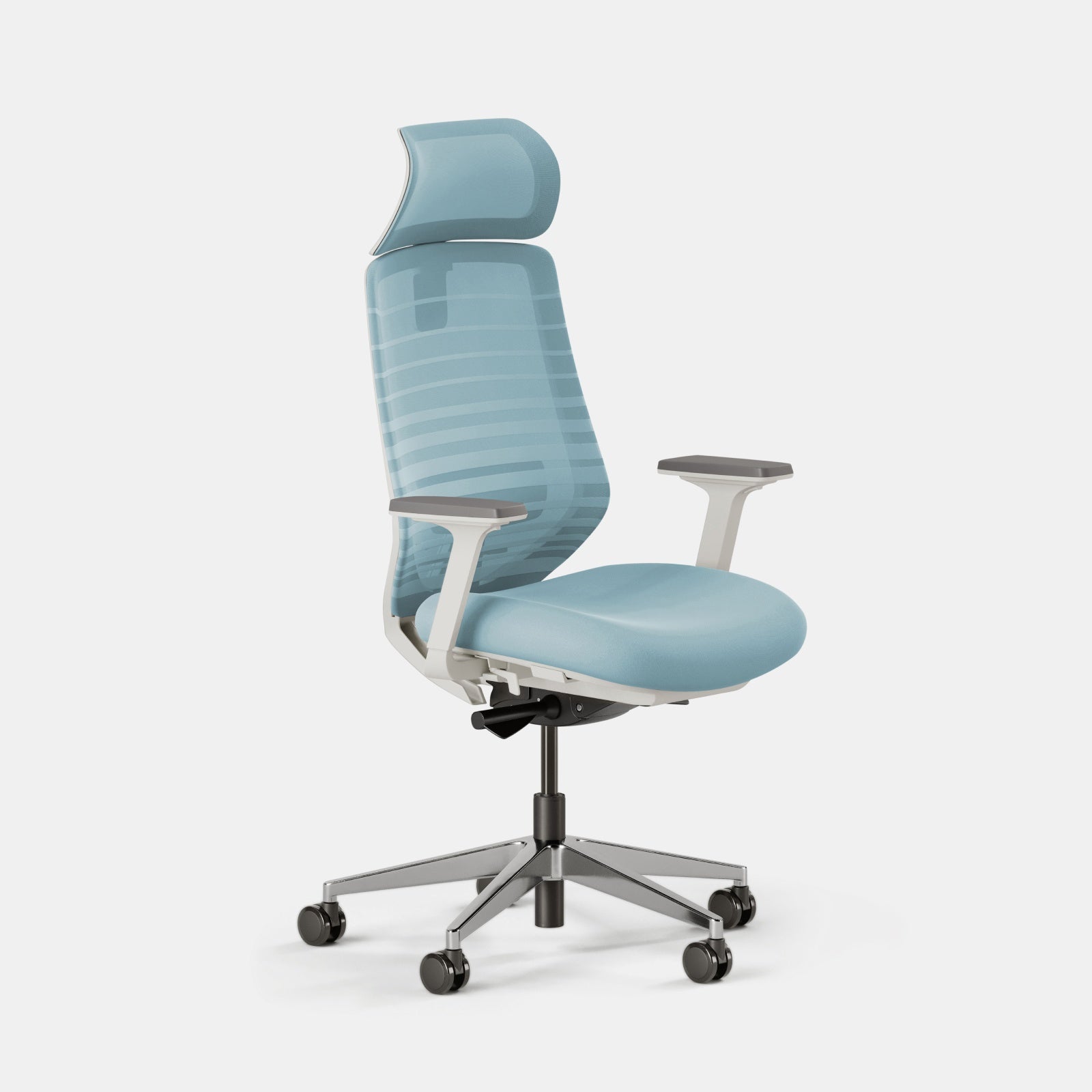 Seat Color:Light Blue; Frame Color:White; Size:Standard