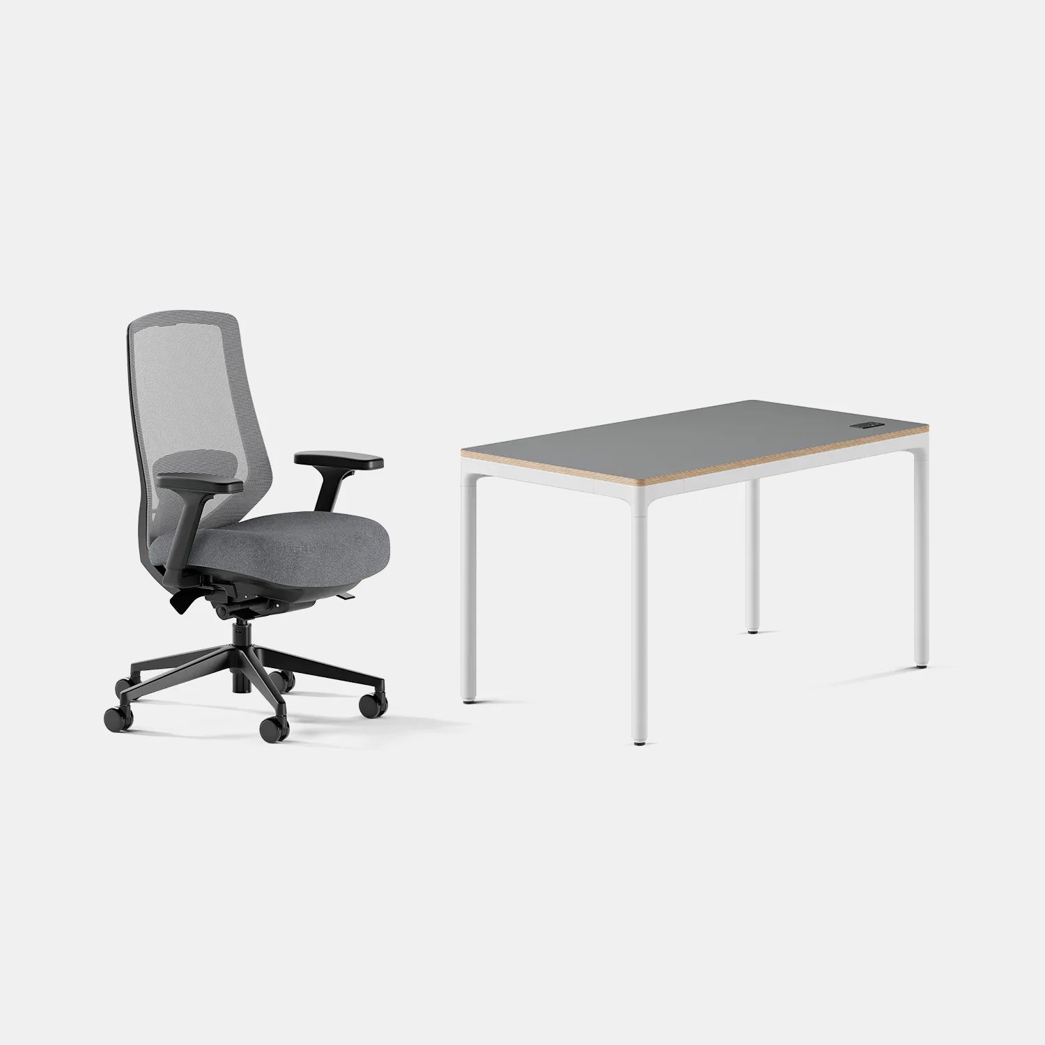 Chair Color:Boulder; Desk Color:Carbon/White;