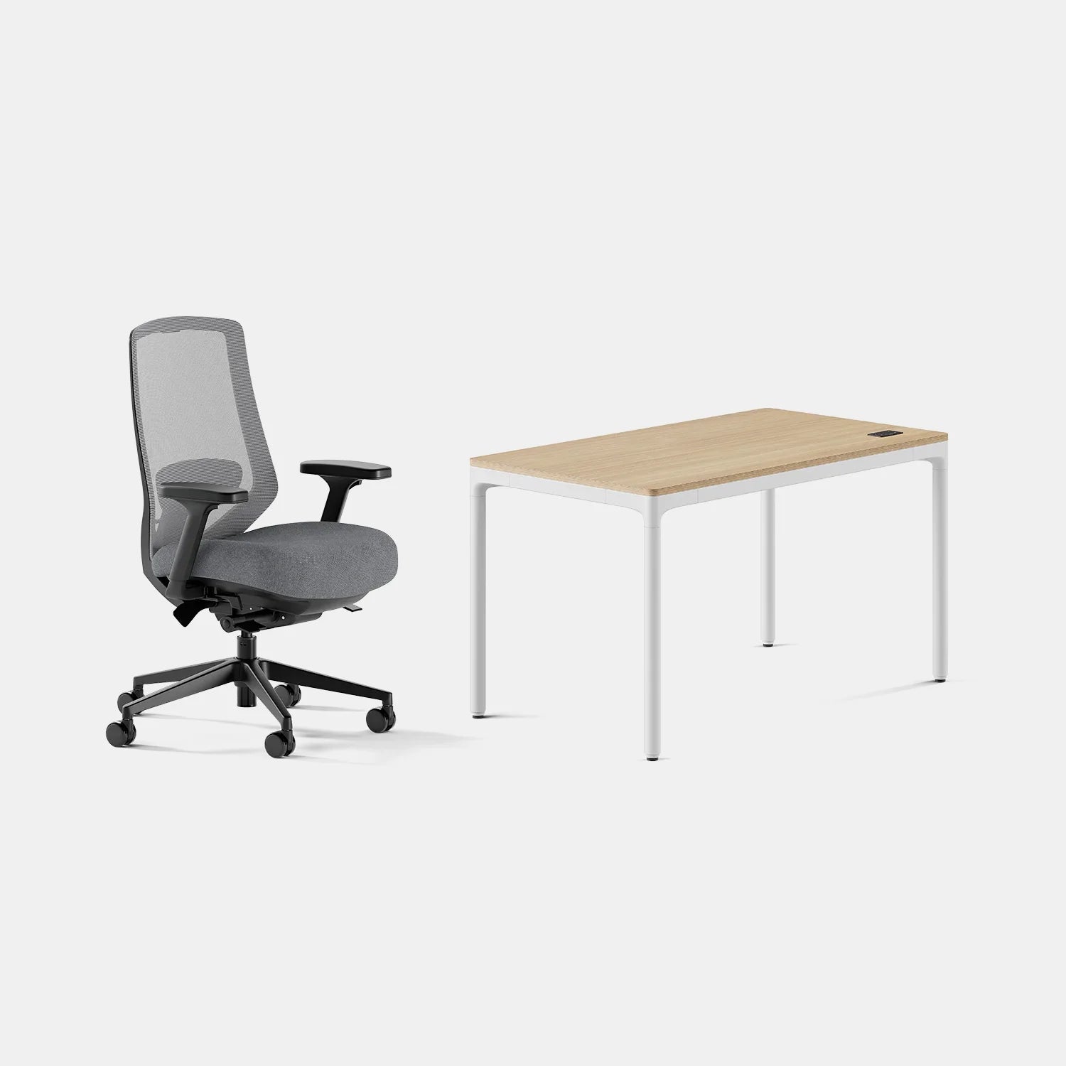 Chair Color:Boulder; Desk Color:Woodgrain/White;