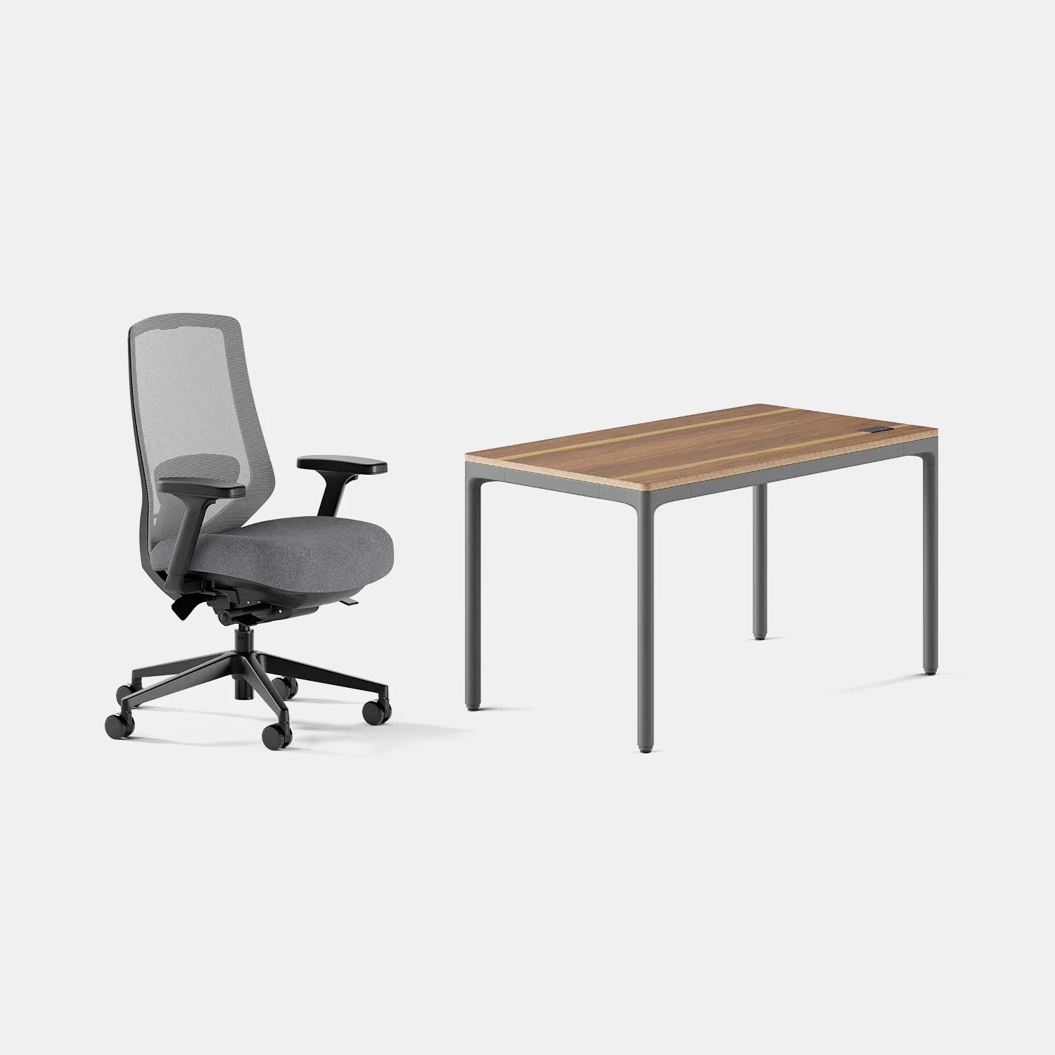 Chair Color:Boulder; Desk Color:Walnut/Carbon;