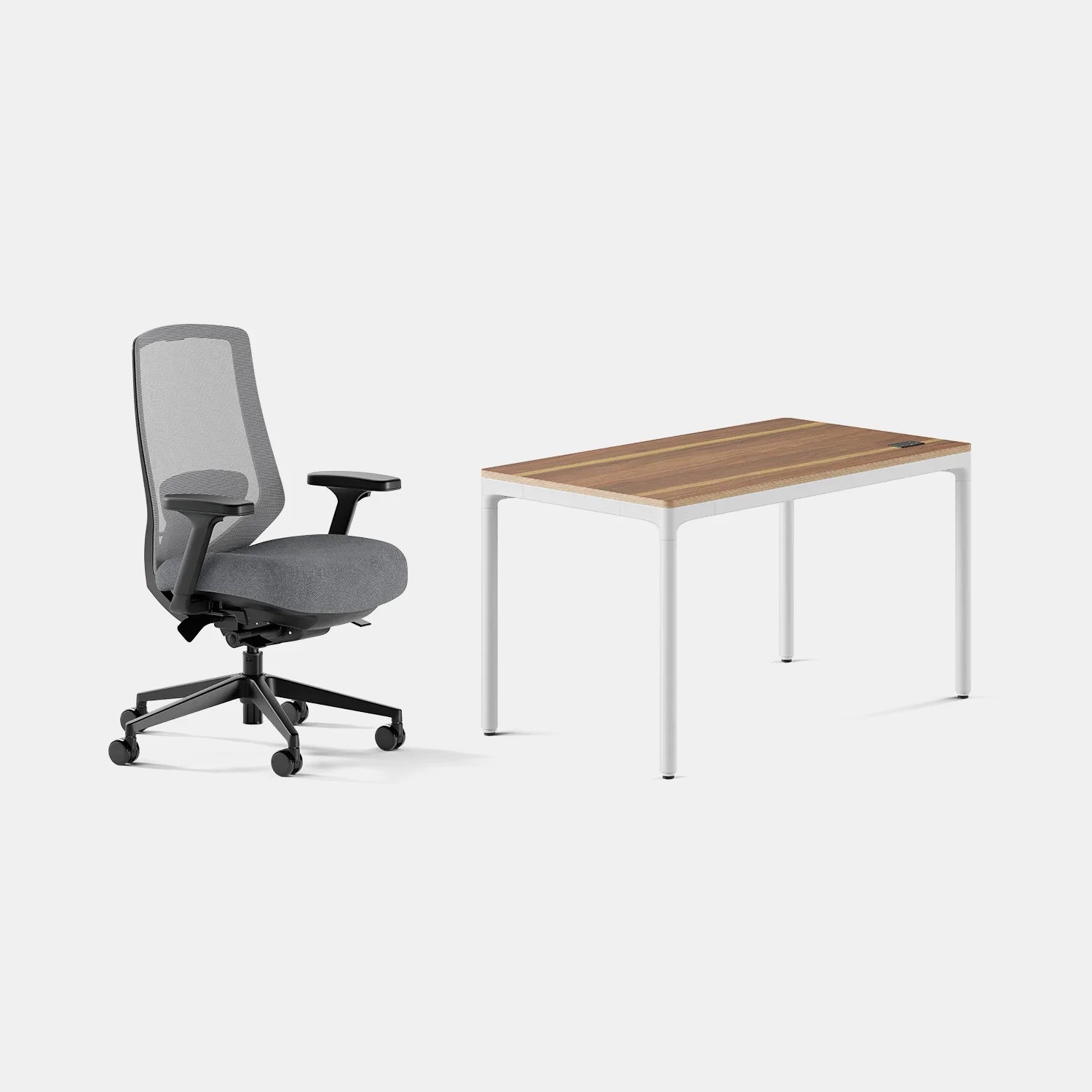 Chair Color:Boulder; Desk Color:Walnut/White;