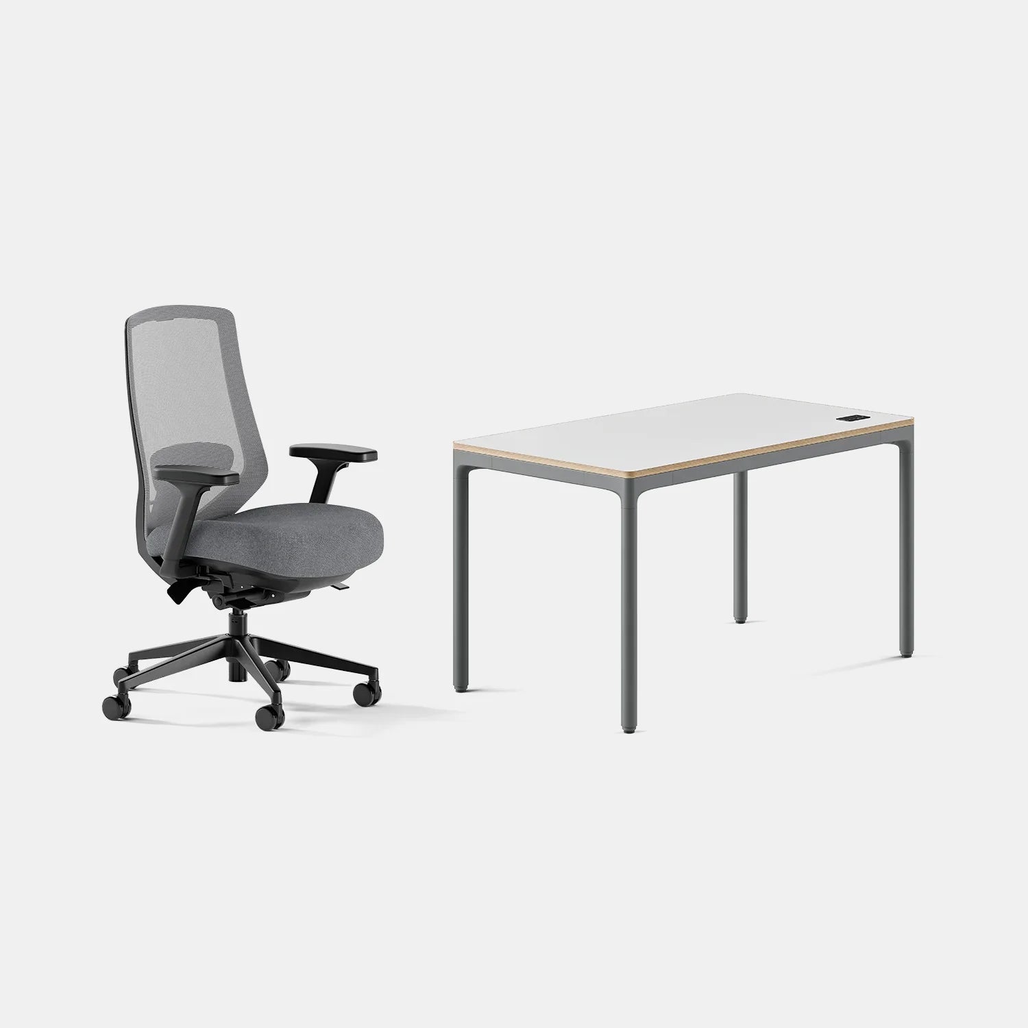 Chair Color:Boulder; Desk Color:White/Carbon;