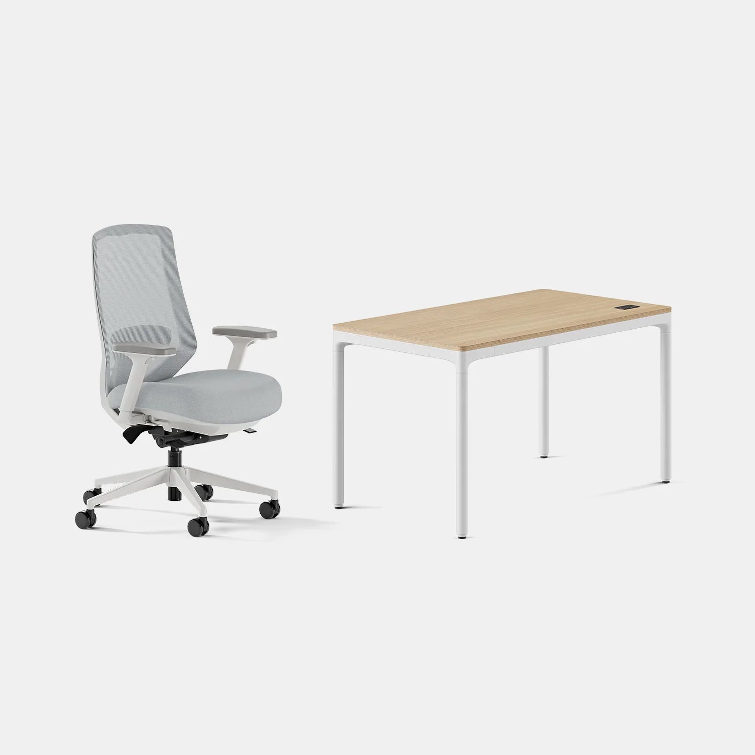 Chair Color:Mineral; Desk Color:Woodgrain/White;