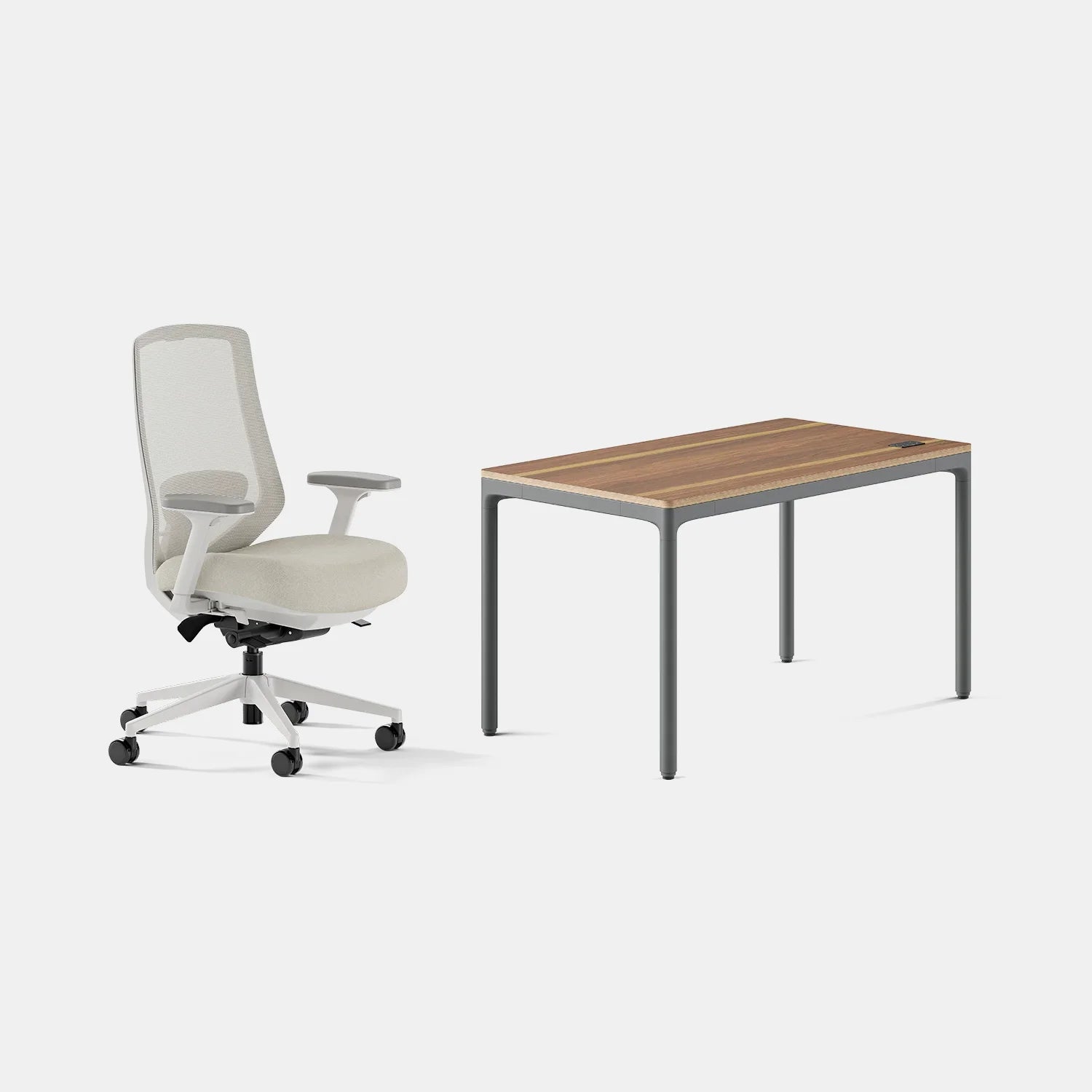 Chair Color:Shore; Desk Color:Walnut/Carbon;