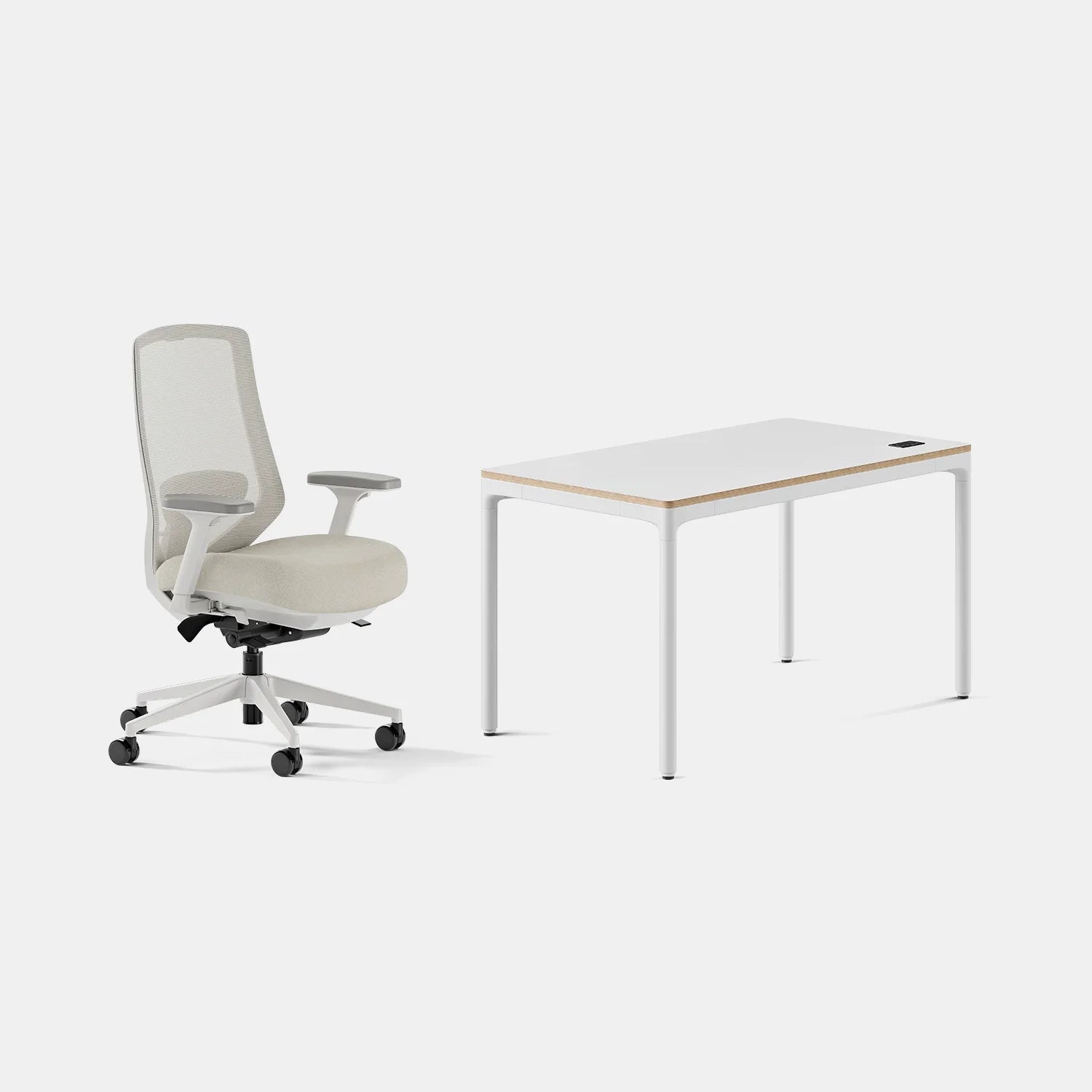 Chair Color:Shore; Desk Color:White/White;