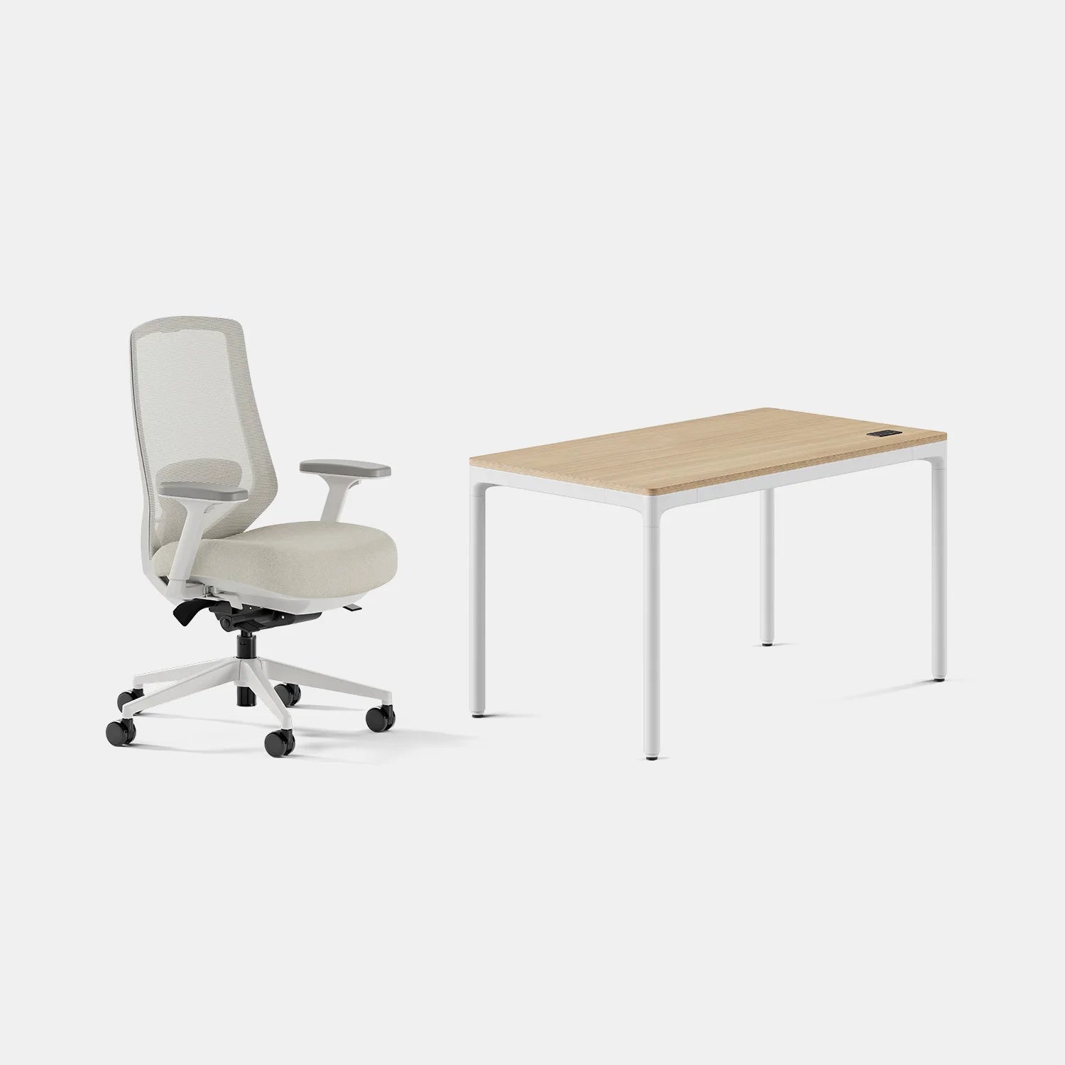 Chair Color:Shore; Desk Color:Woodgrain/White;