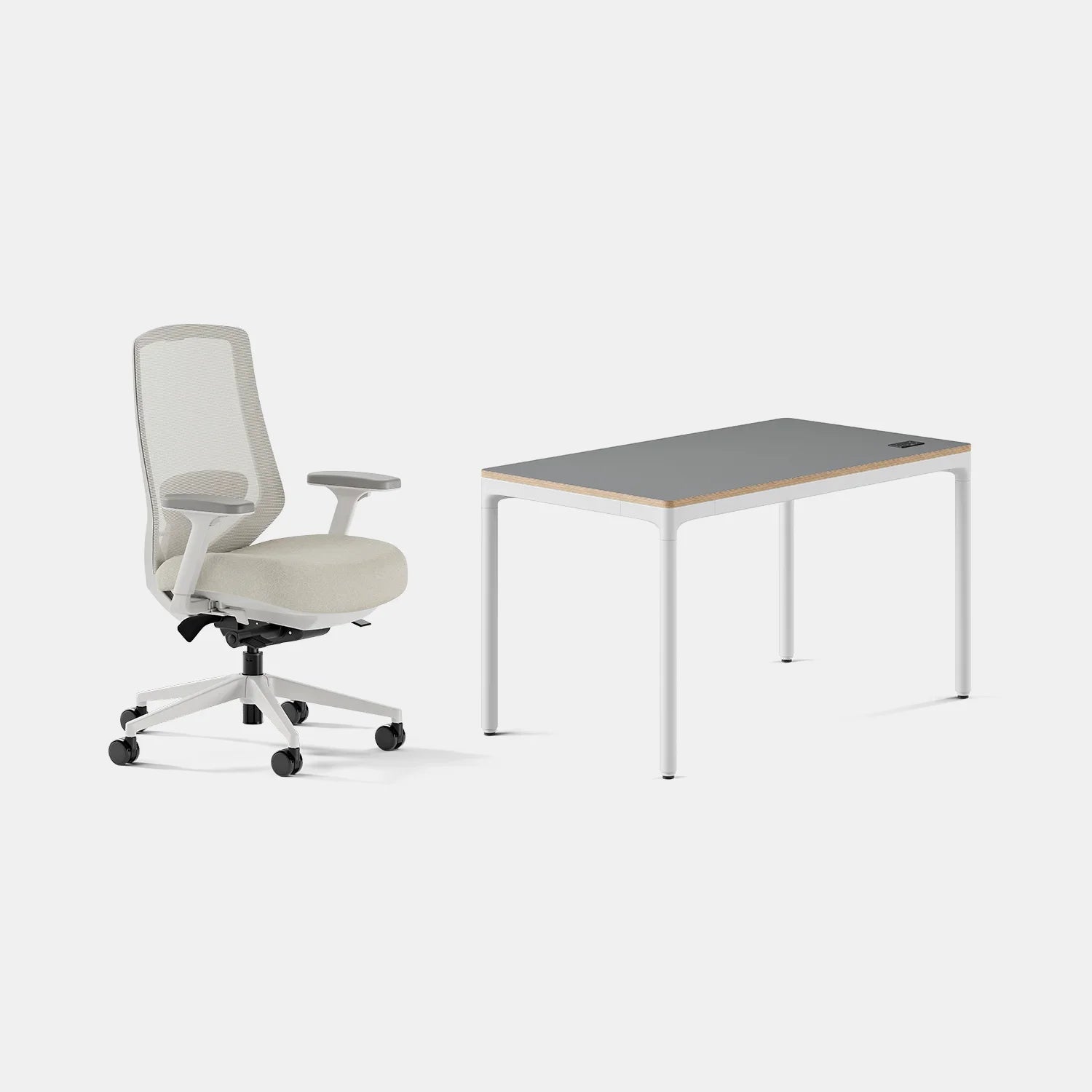 Chair Color:Shore; Desk Color:Carbon/White;