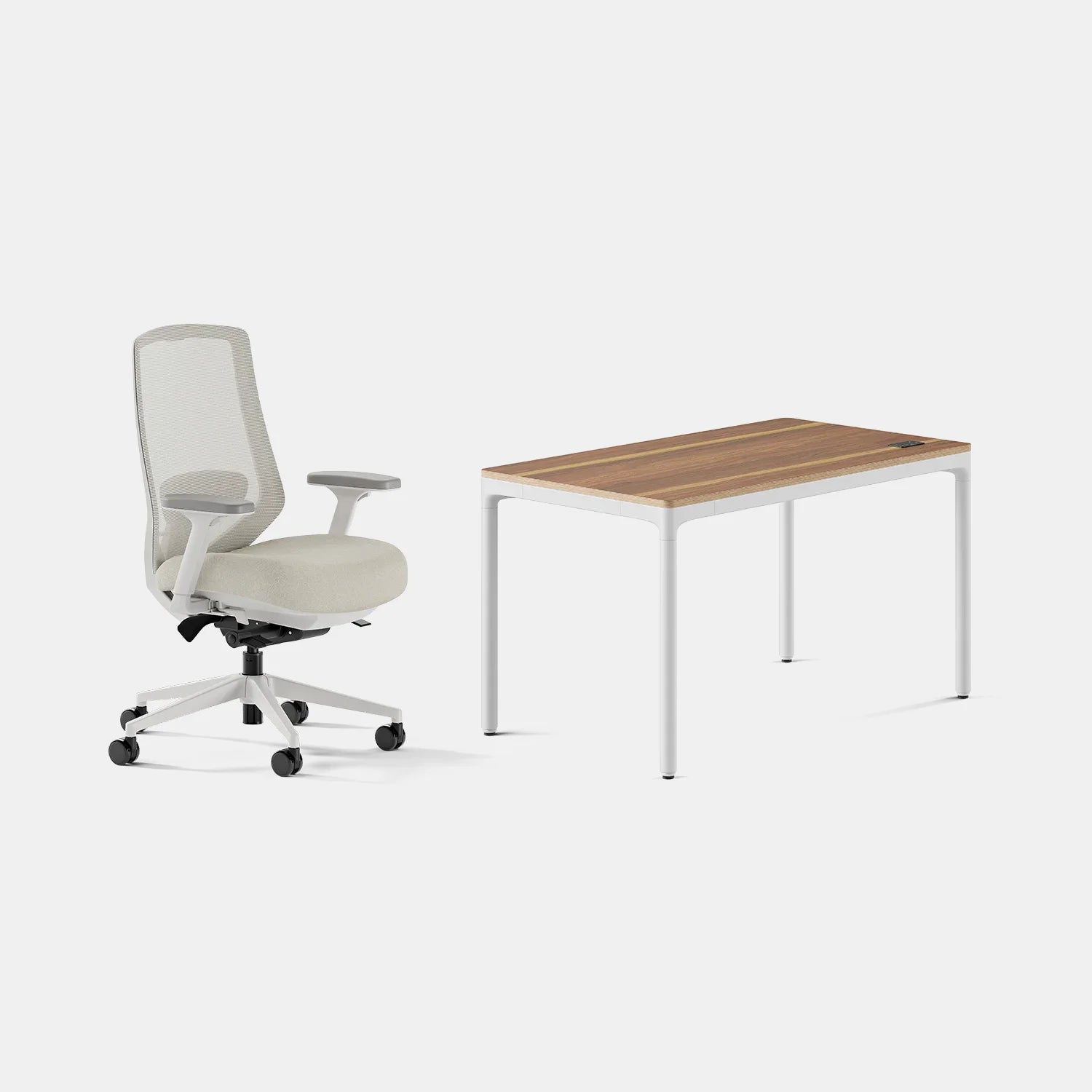 Chair Color:Shore; Desk Color:Walnut/White;