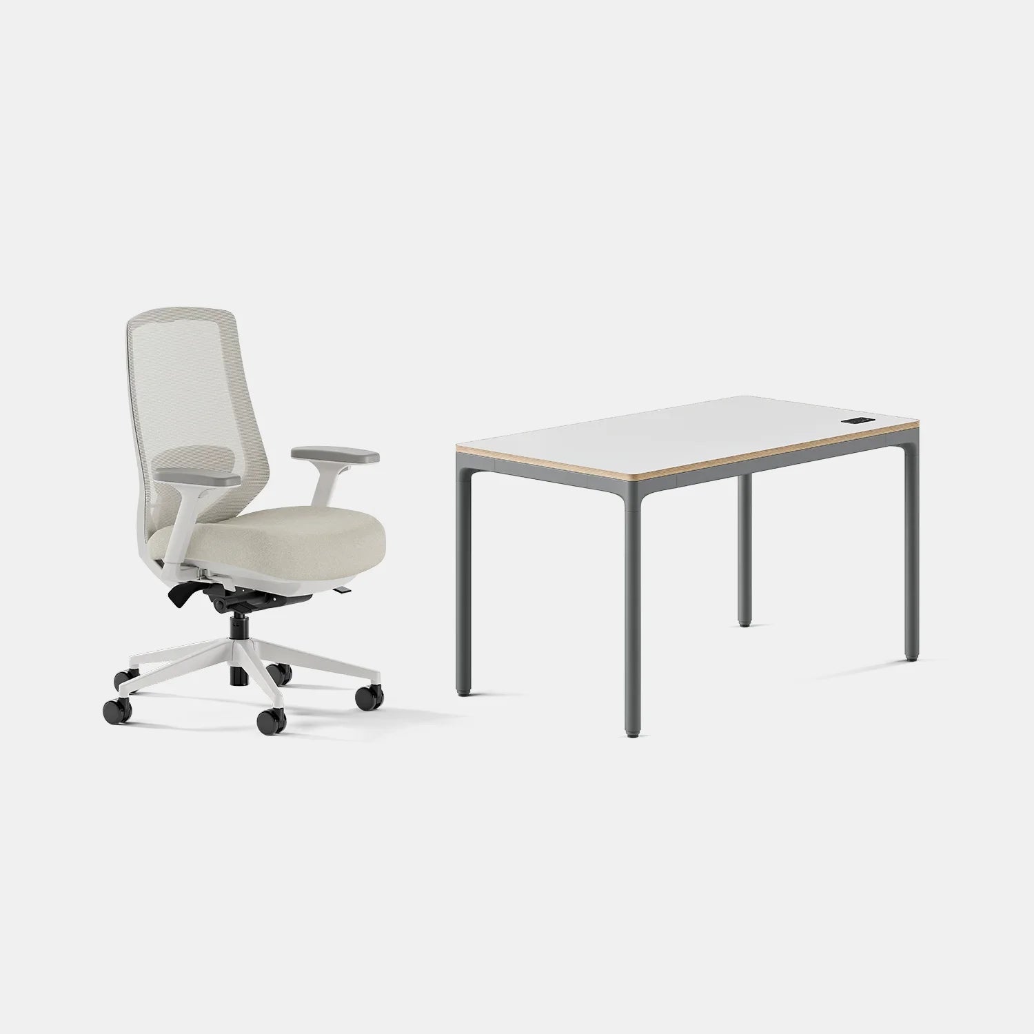 Chair Color:Shore; Desk Color:White/Carbon;