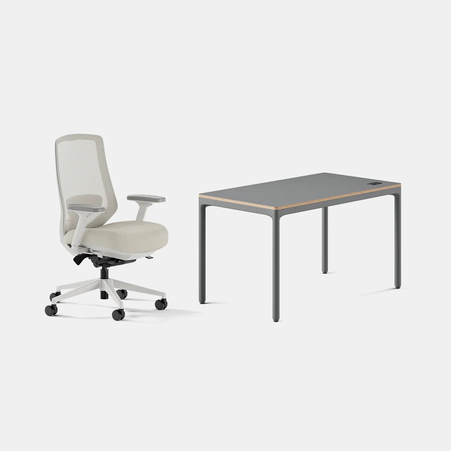 Chair Color:Shore; Desk Color:Carbon/Carbon;