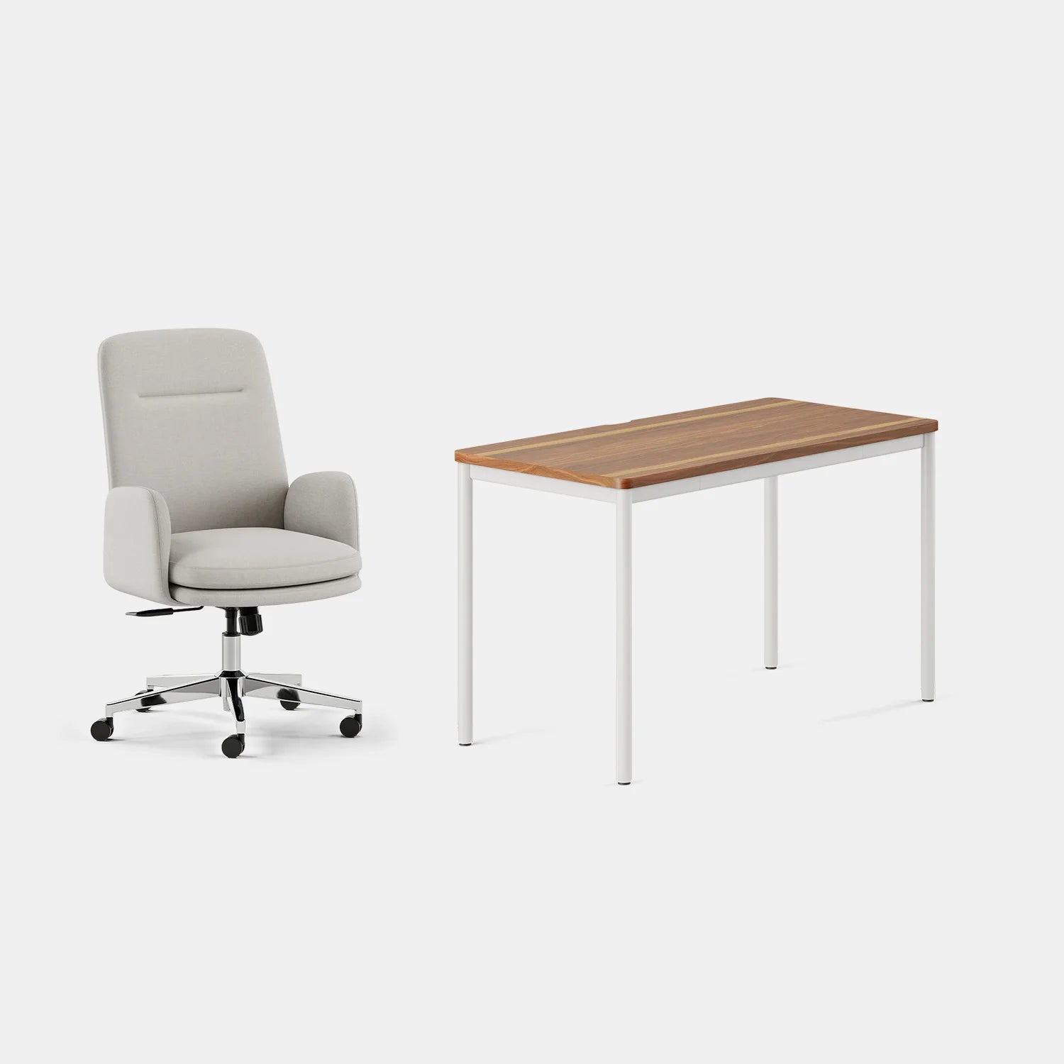 Chair Color:Bone; Desk Color:Walnut/White;