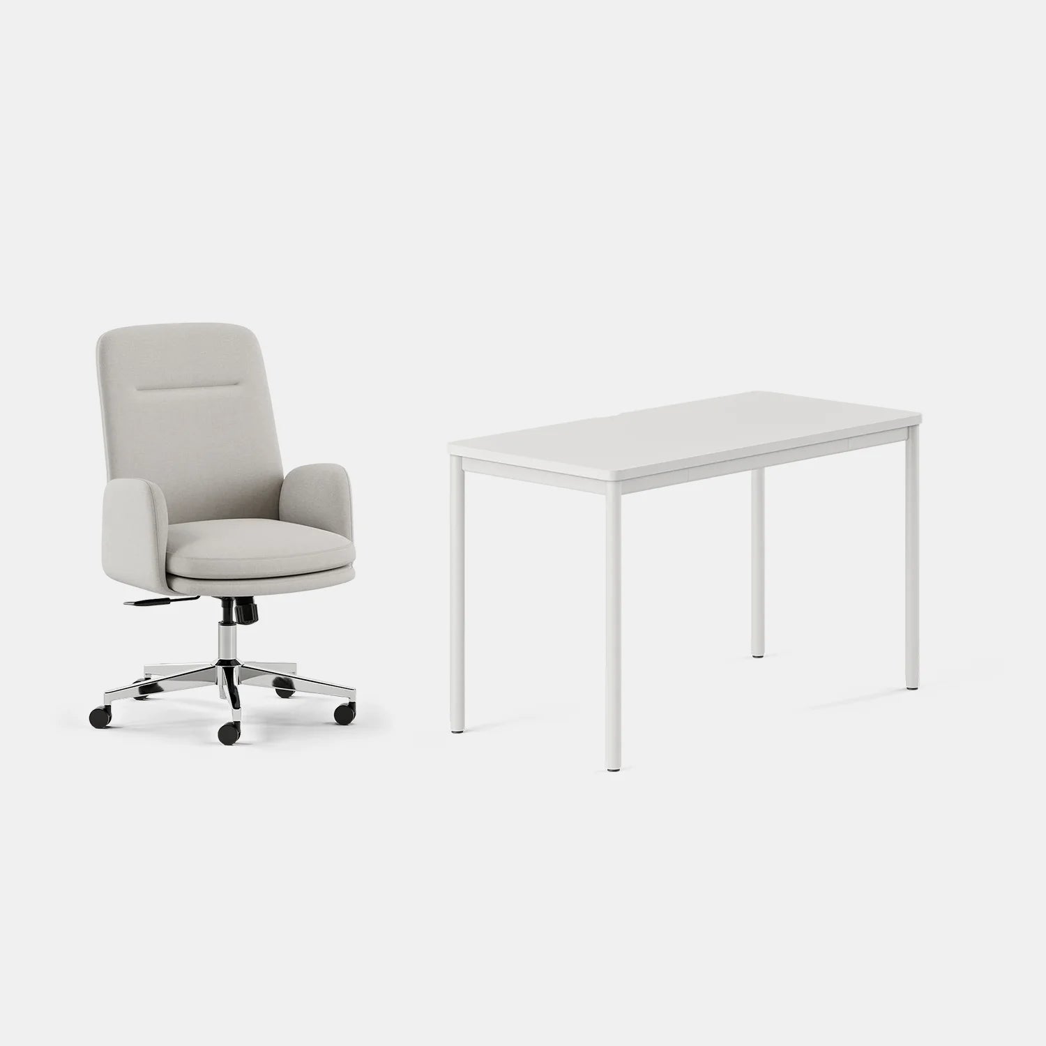 Chair Color:Bone; Desk Color:White/White;