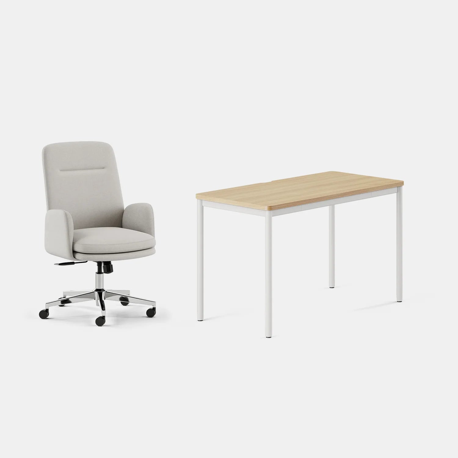 Chair Color:Bone; Desk Color:Woodgrain/White;