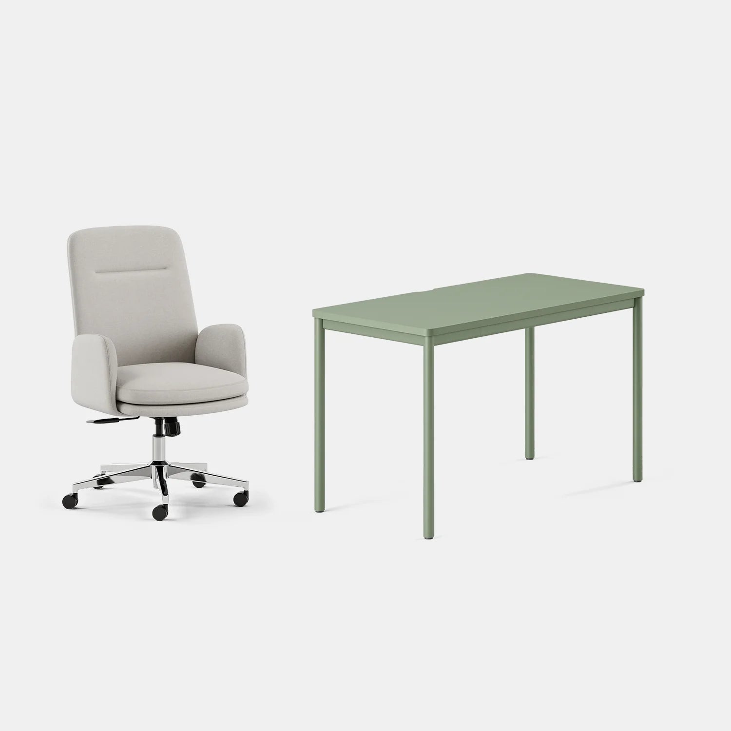 Chair Color:Bone; Desk Color:Sage/Sage;