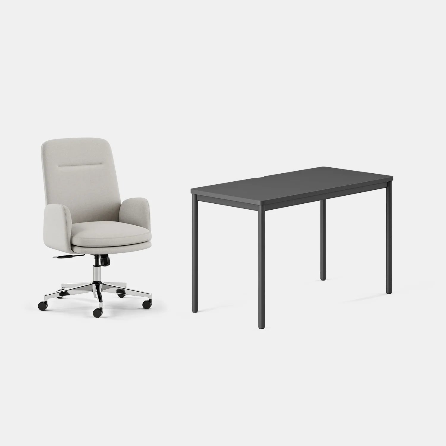 Chair Color:Bone; Desk Color:Charcoal/Charcoal;