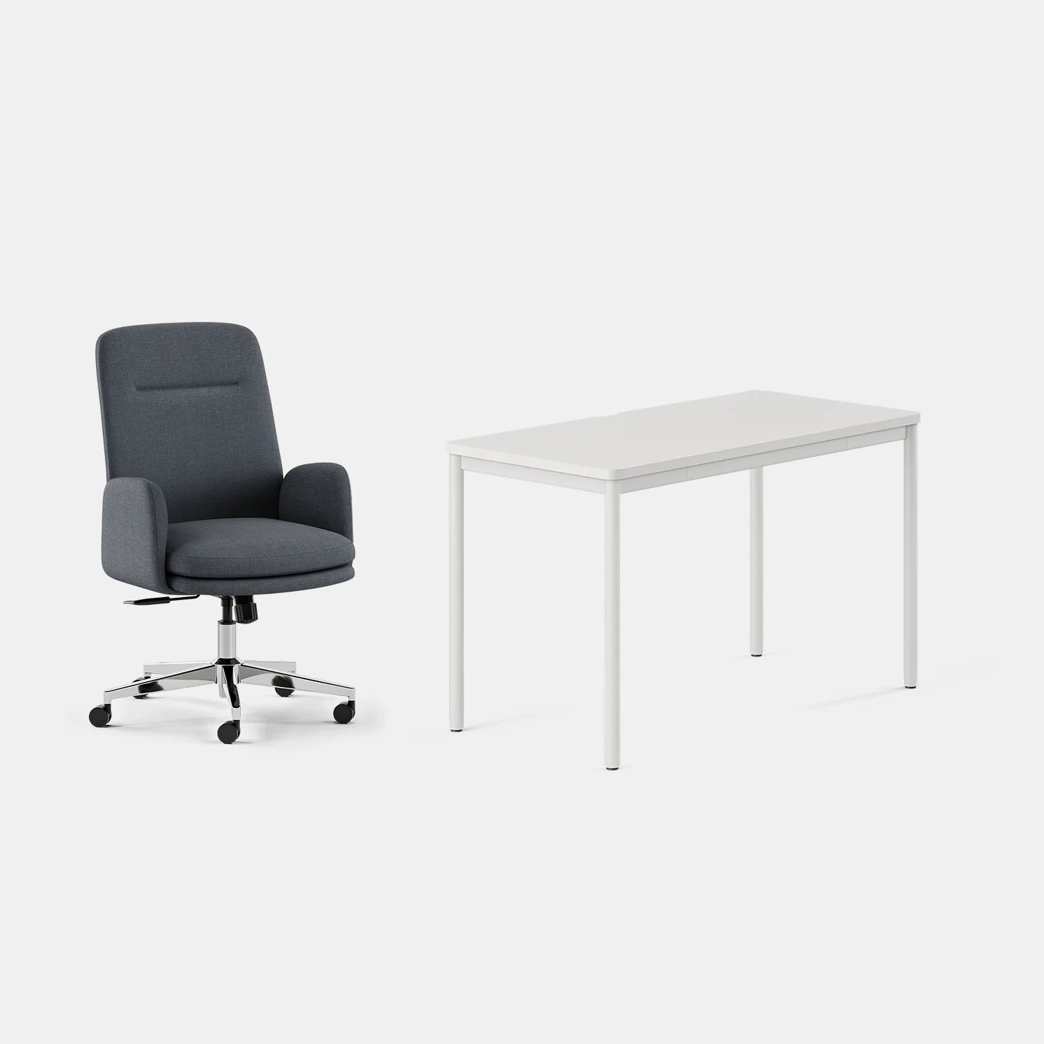 Chair Color:Overcast; Desk Color:White/White;