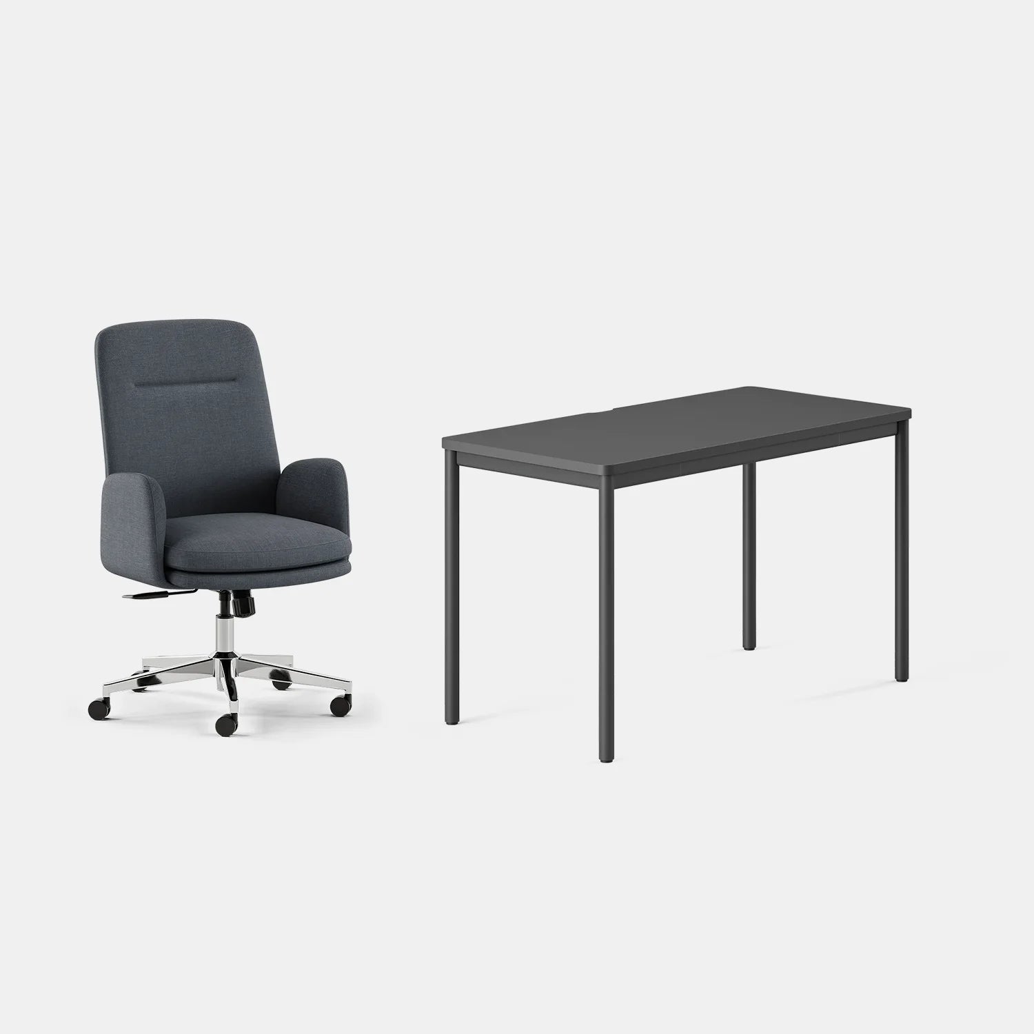 Chair Color:Overcast; Desk Color:Charcoal/Charcoal;