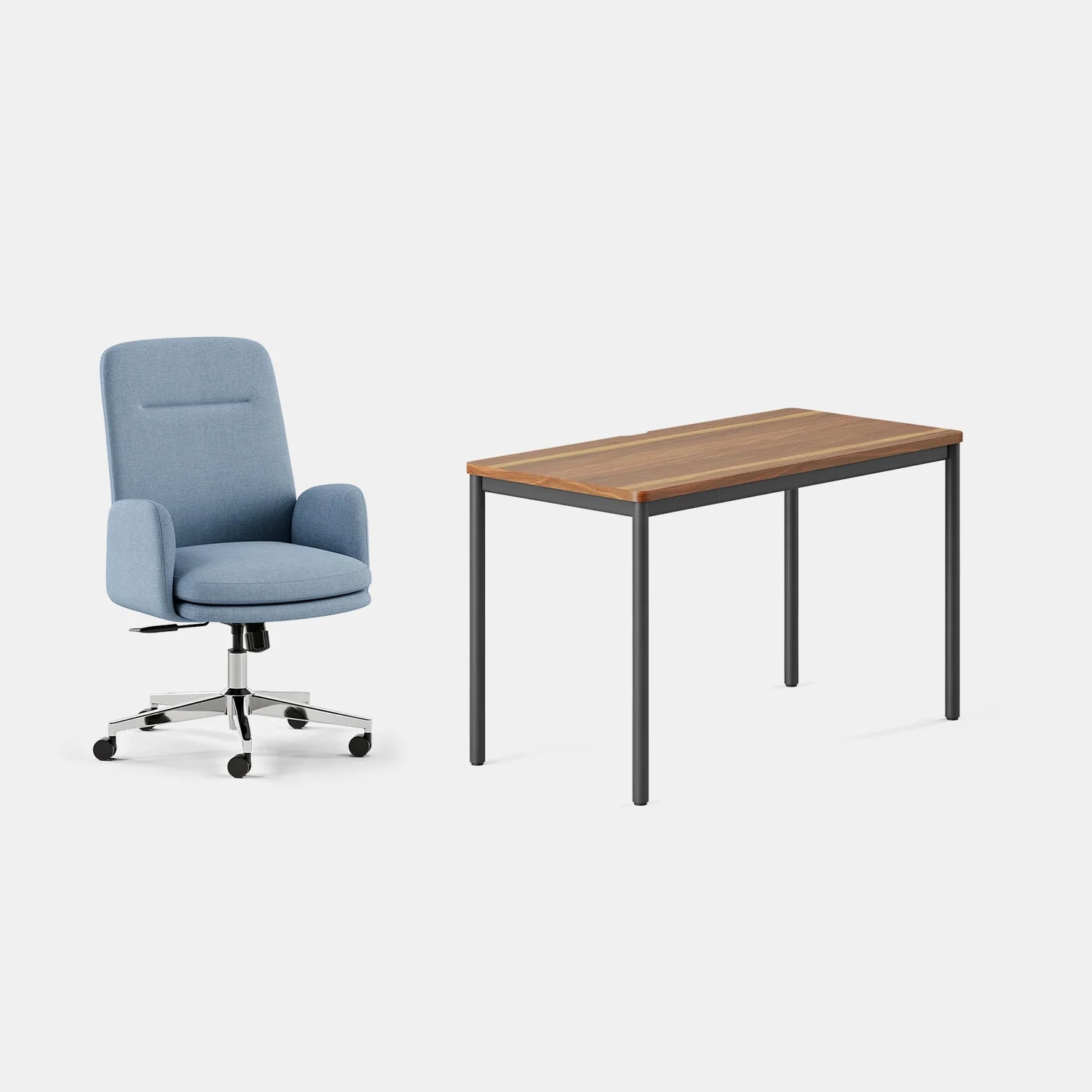 Chair Color:Skylight; Desk Color:Walnut/Charcoal;