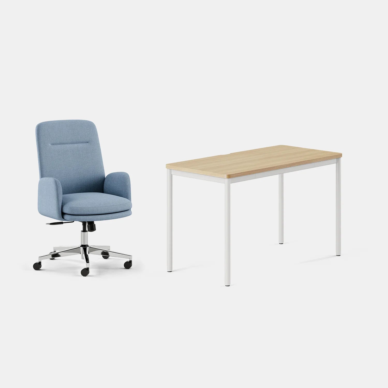 Chair Color:Skylight; Desk Color:Woodgrain/White;