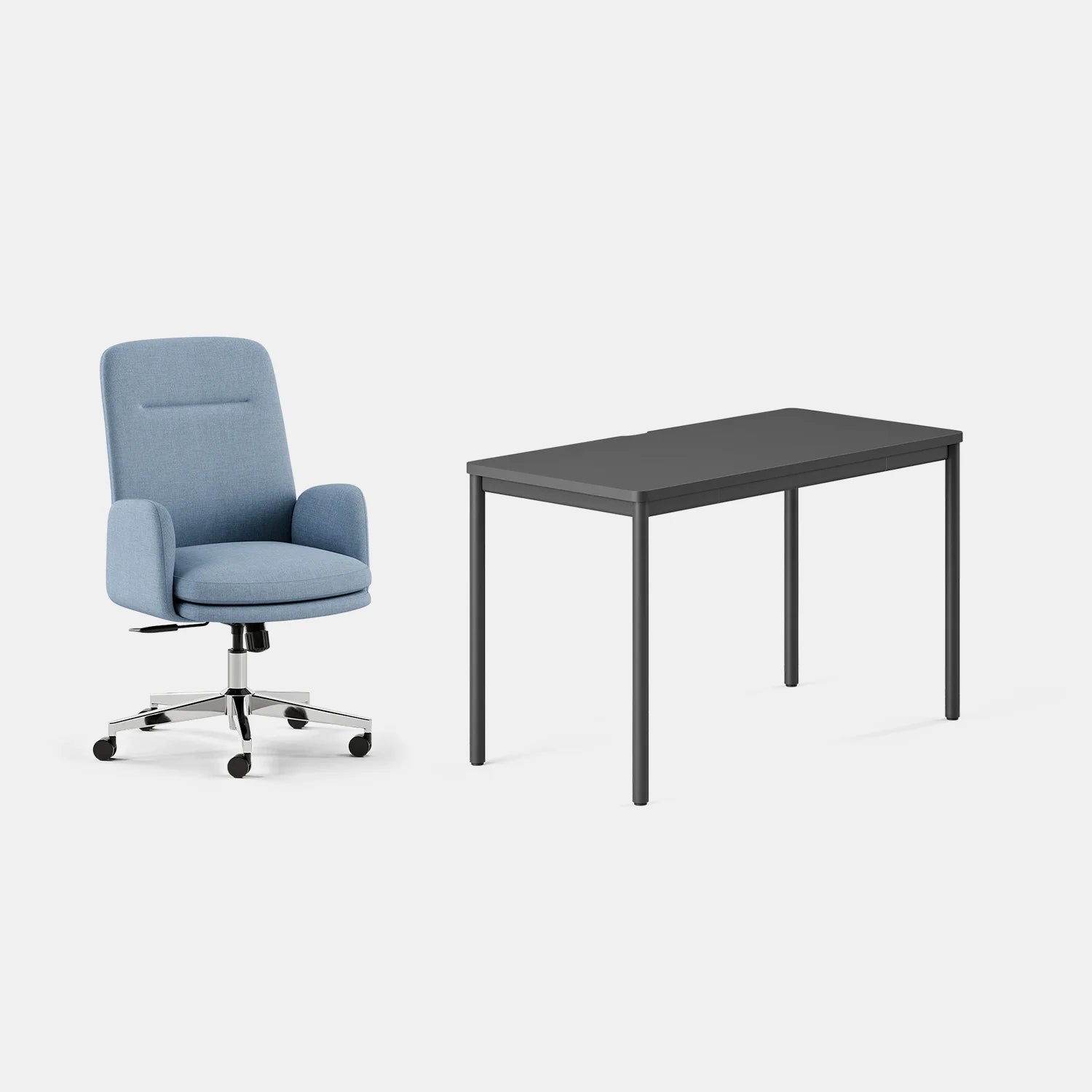 Chair Color:Skylight; Desk Color:Charcoal/Charcoal;