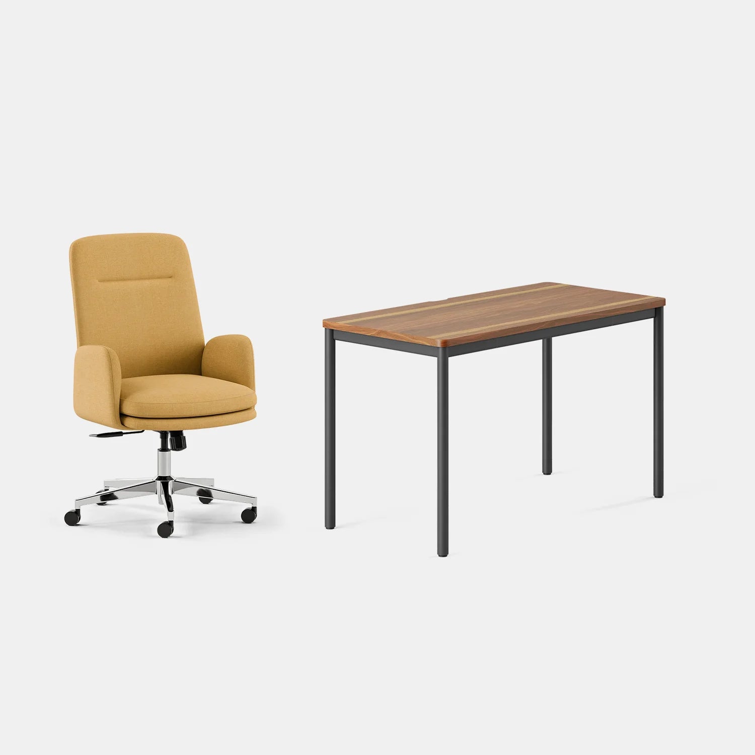 Chair Color:Sunflower; Desk Color:Walnut/Charcoal;