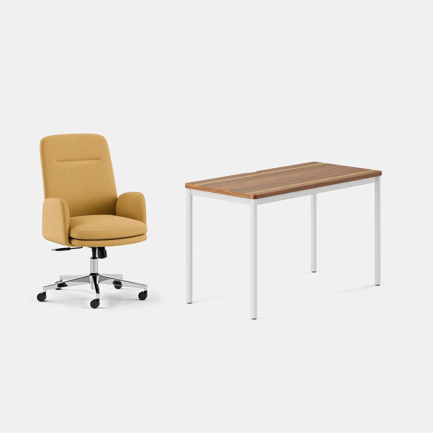 Chair Color:Sunflower; Desk Color:Walnut/White;