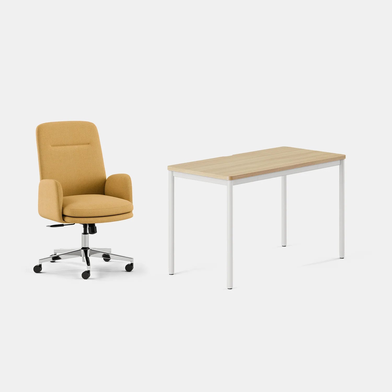 Chair Color:Sunflower; Desk Color:Woodgrain/White;