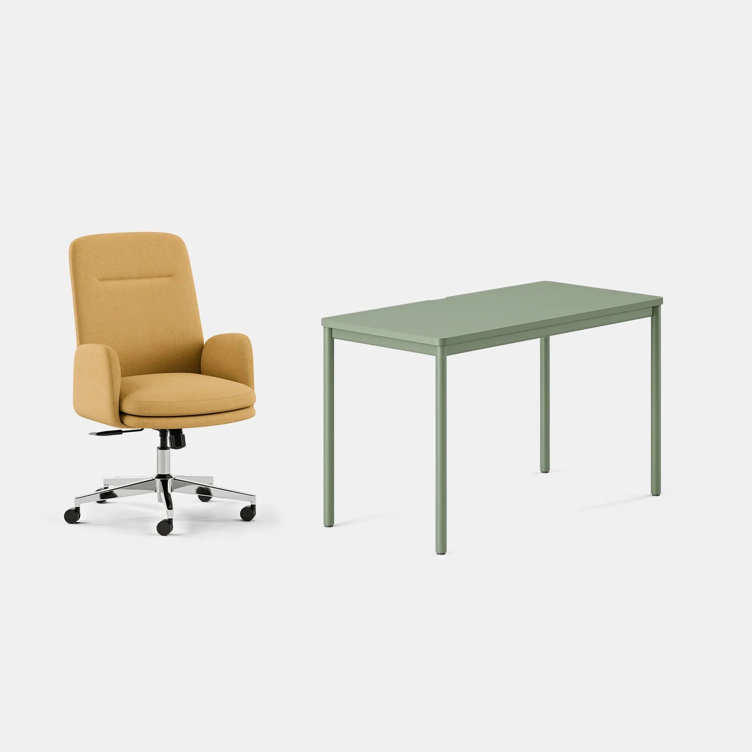 Chair Color:Sunflower; Desk Color:Sage/Sage;