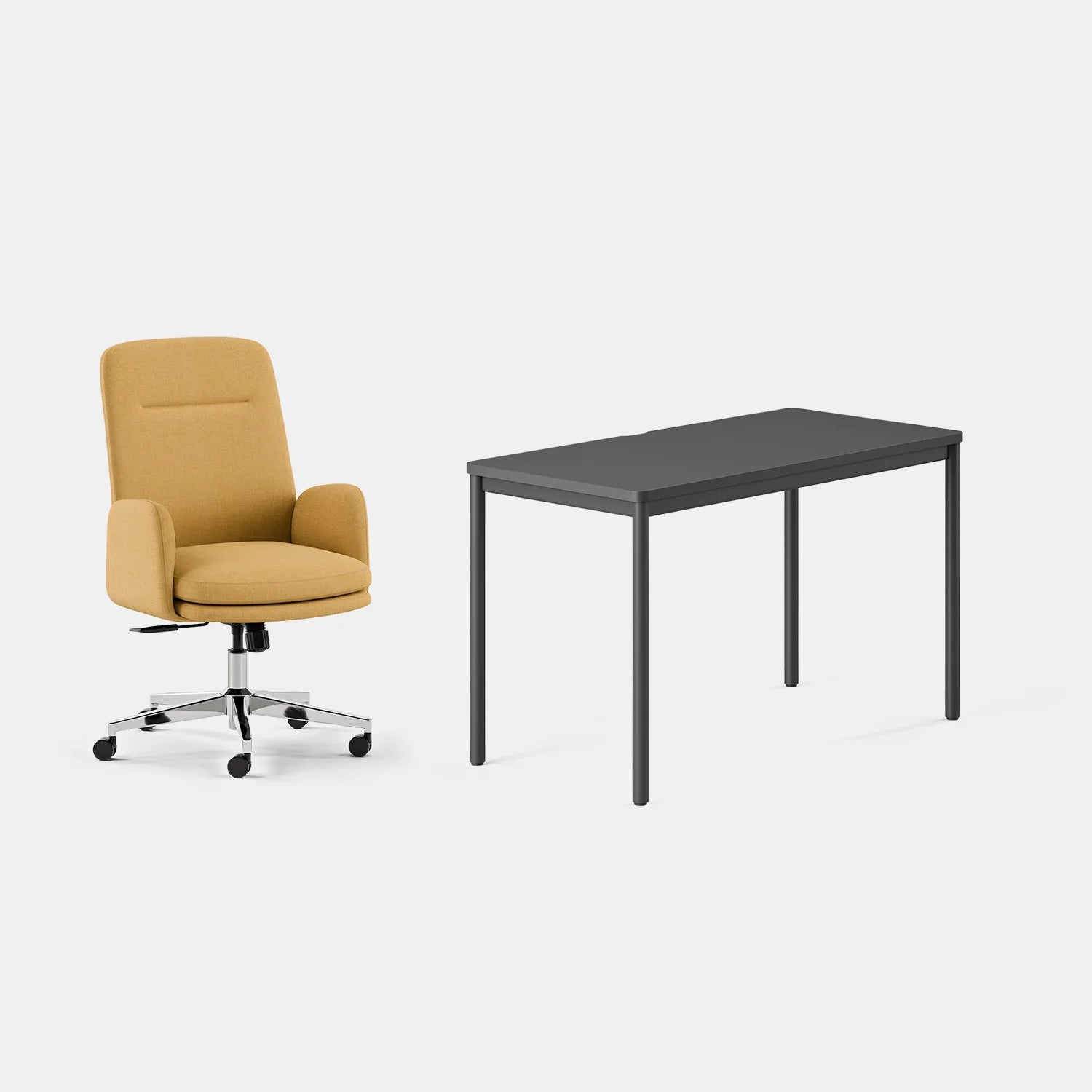 Chair Color:Sunflower; Desk Color:Charcoal/Charcoal;