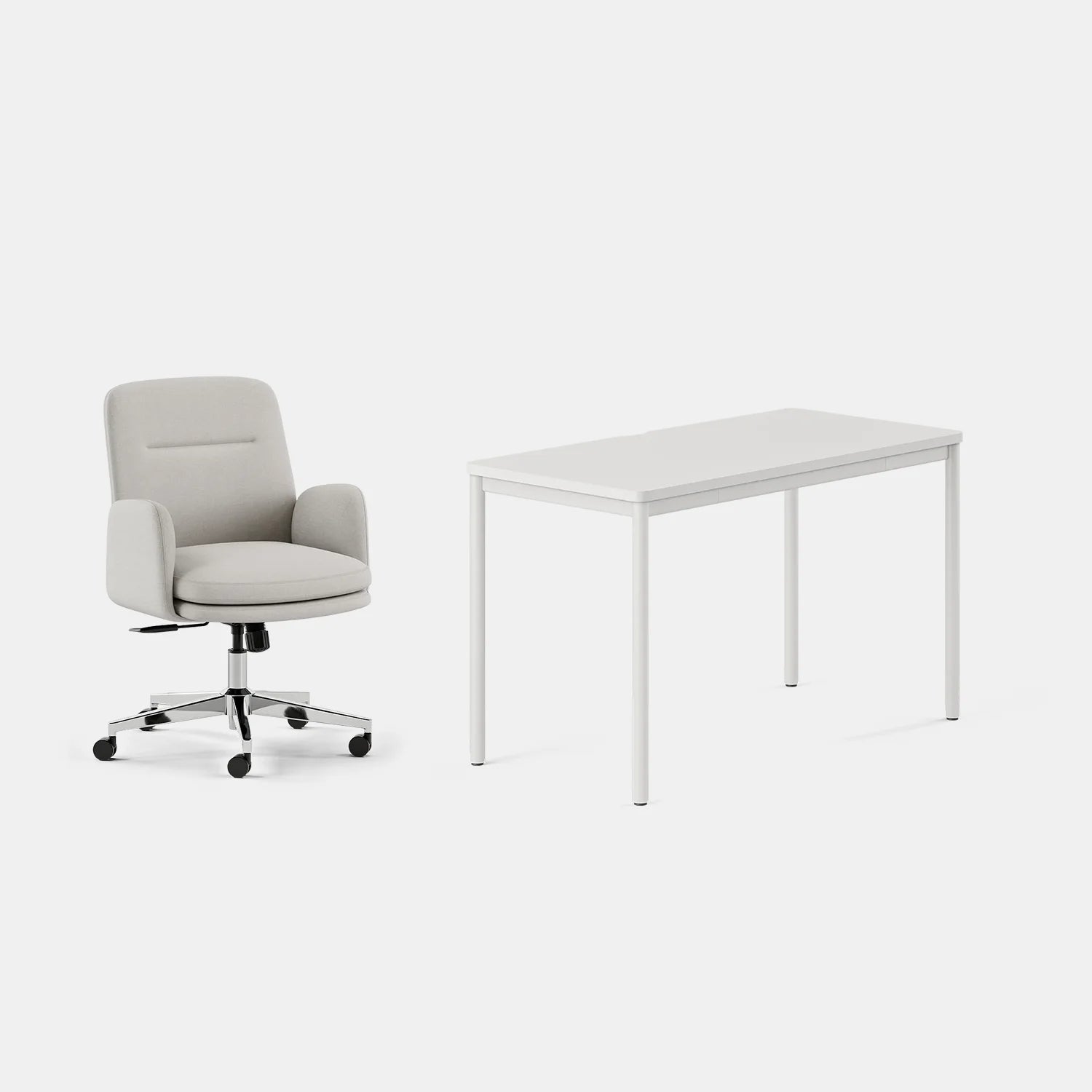 Chair Color:Bone; Desk Color:White/White;