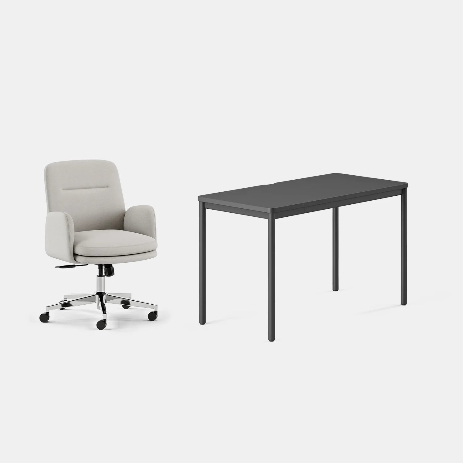 Chair Color:Bone; Desk Color:Charcoal/Charcoal;