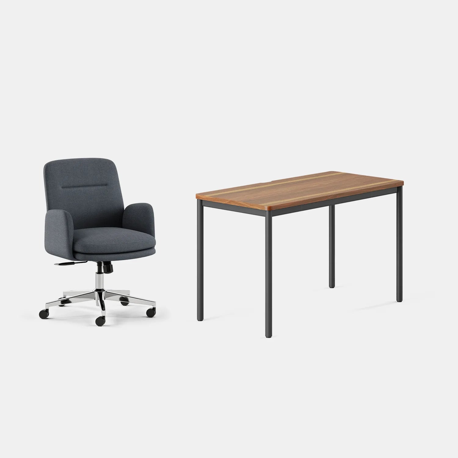 Chair Color:Overcast; Desk Color:Walnut/Charcoal;