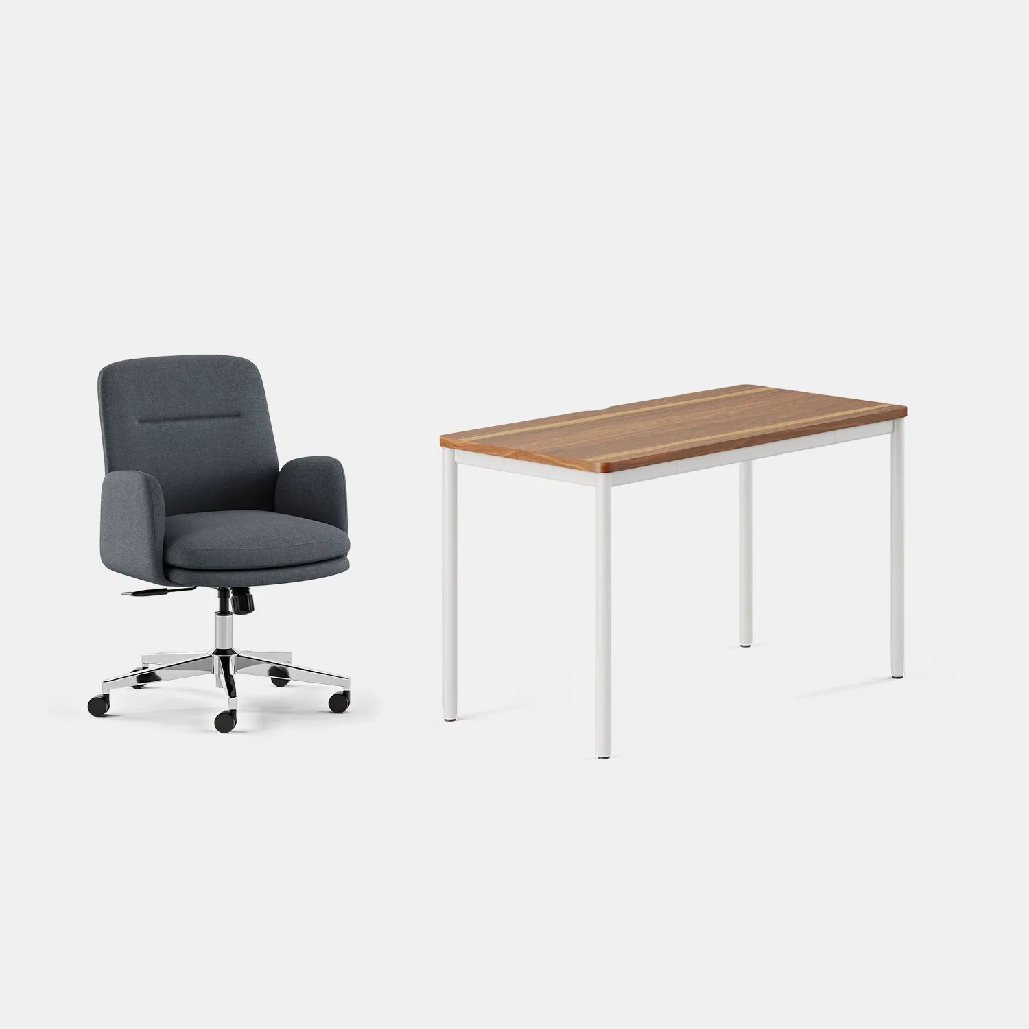 Chair Color:Overcast; Desk Color:Walnut/White;