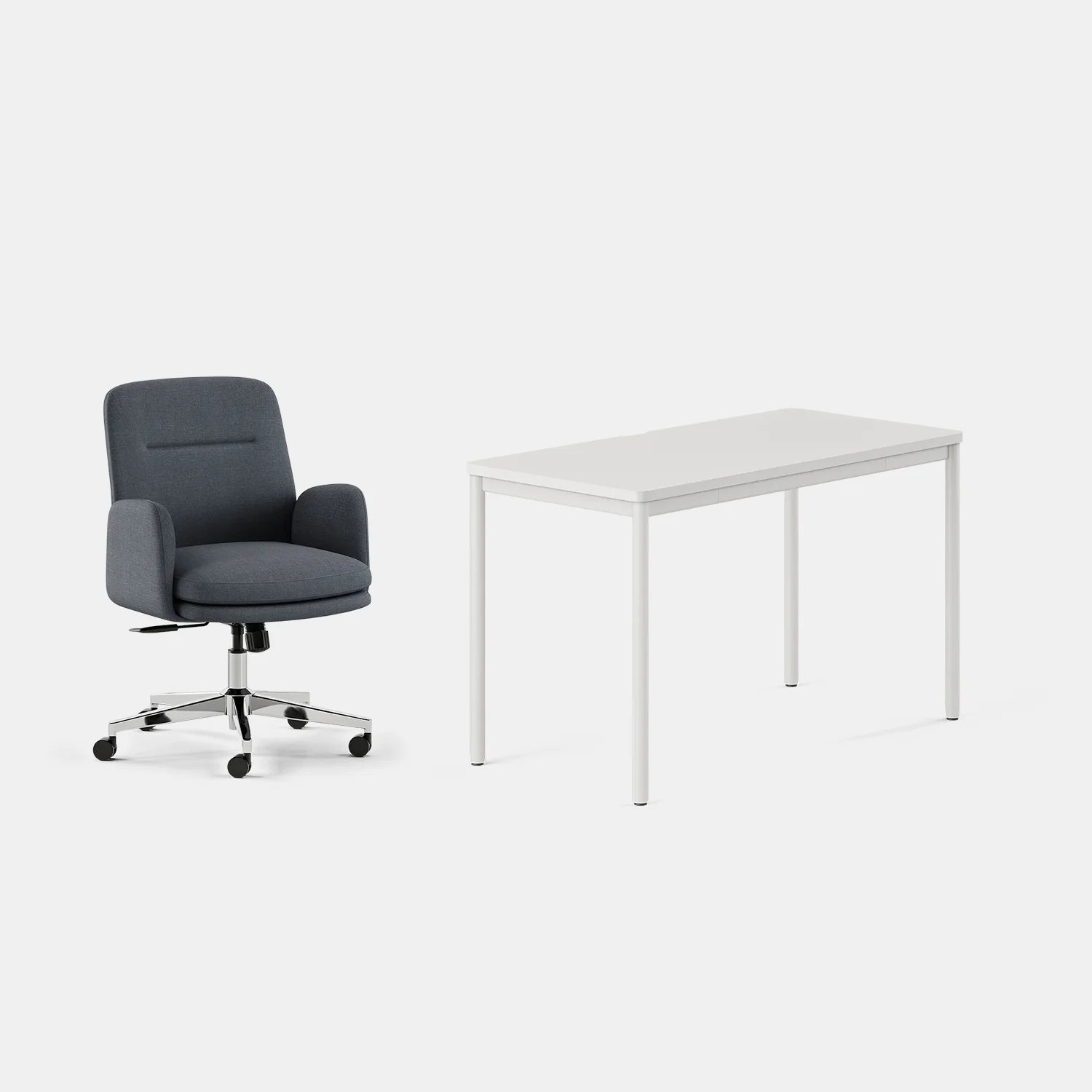 Chair Color:Overcast; Desk Color:White/White;